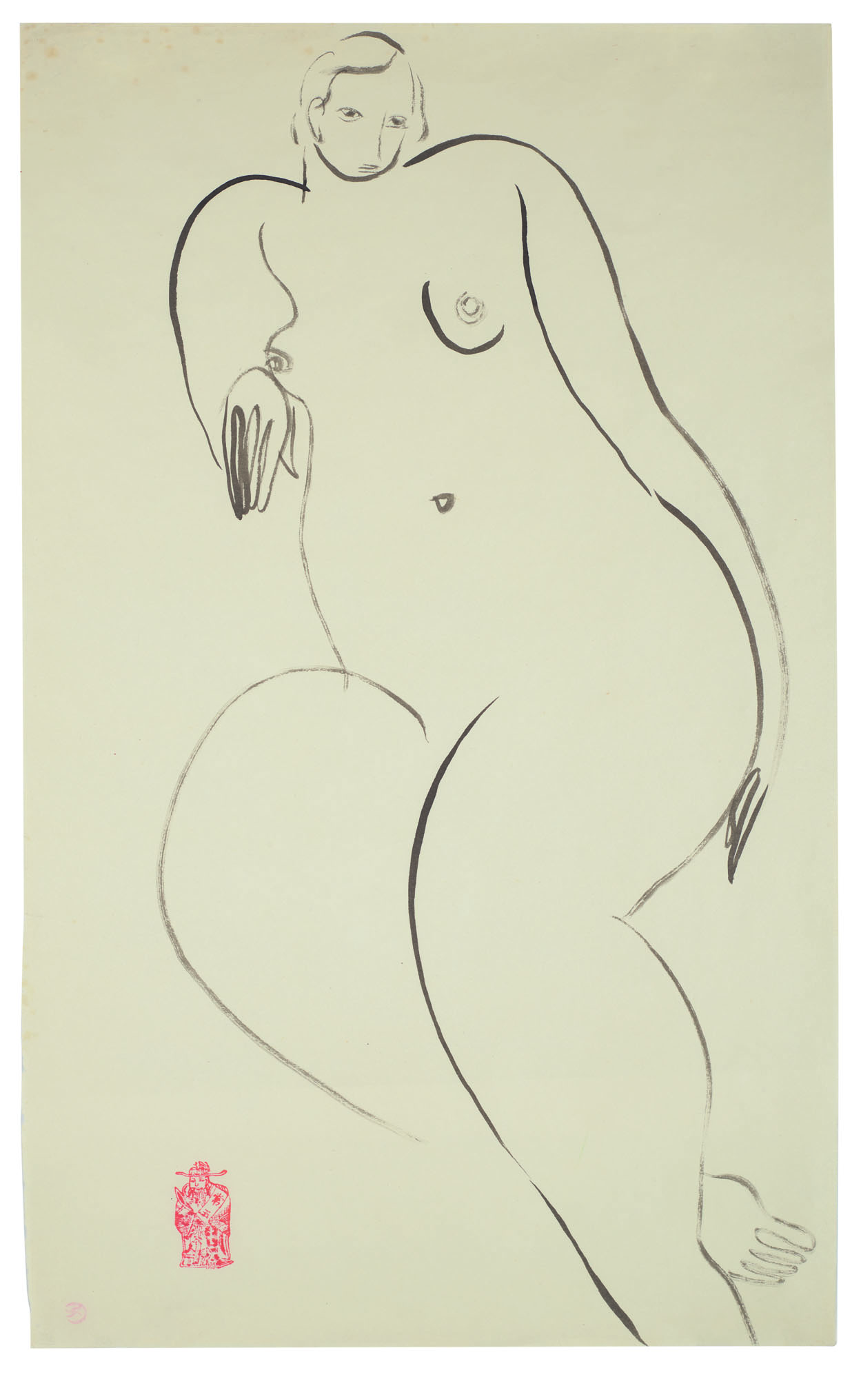 Femme nue accoudée