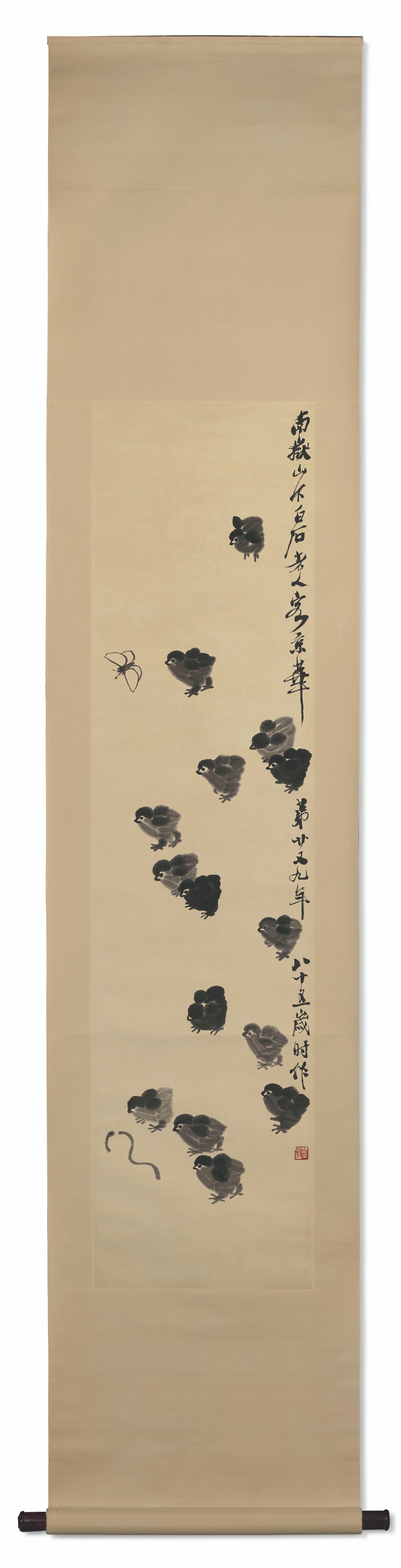 明宣宗畫子母雞圖軸- 故宮