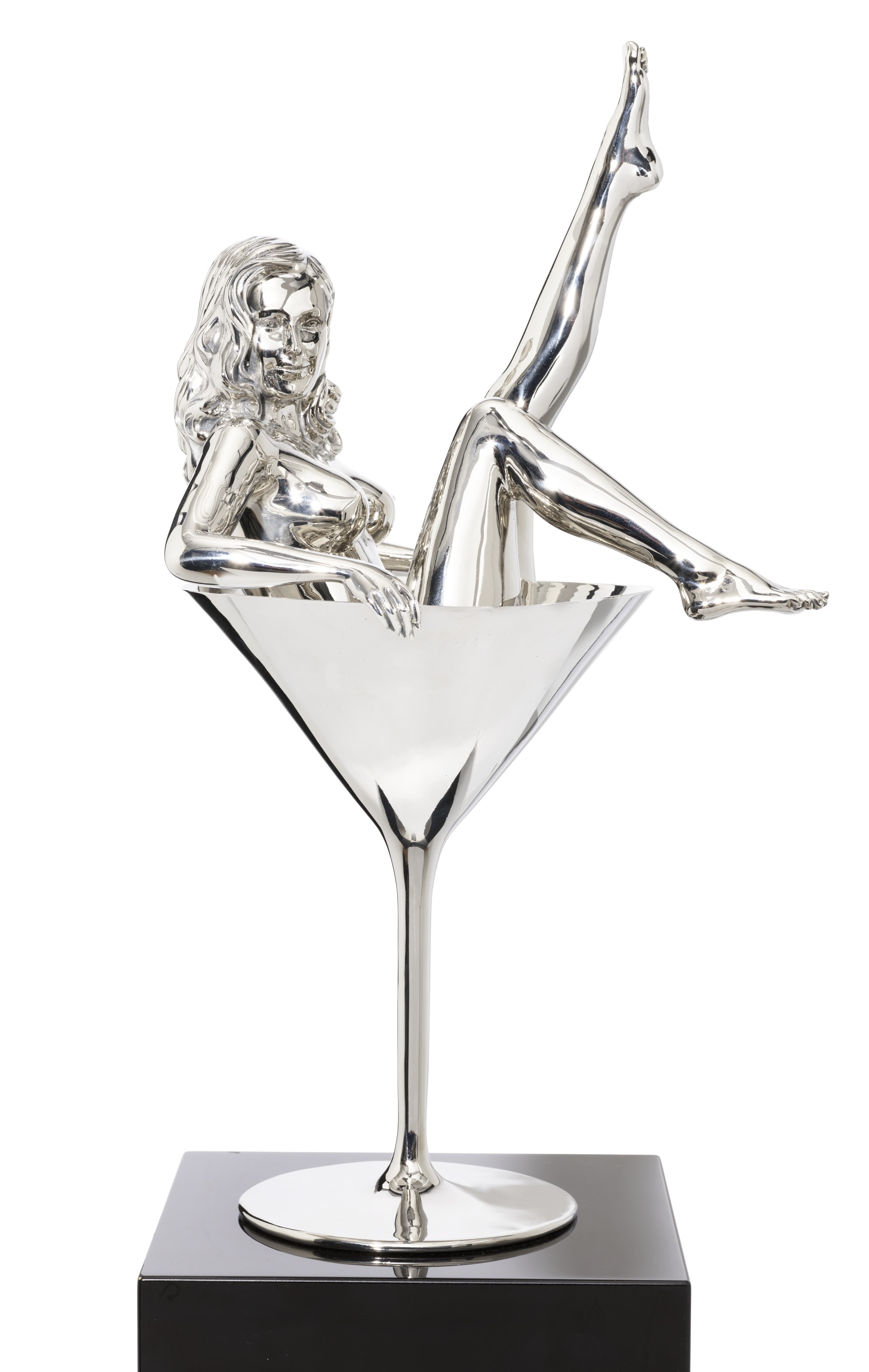 Mel Ramos (1935-2008), Dita, 2017. Cast and polished stainless steel. 33 x 26 x 58 cm. Sold for €43,750 on 6 December 2021, Online