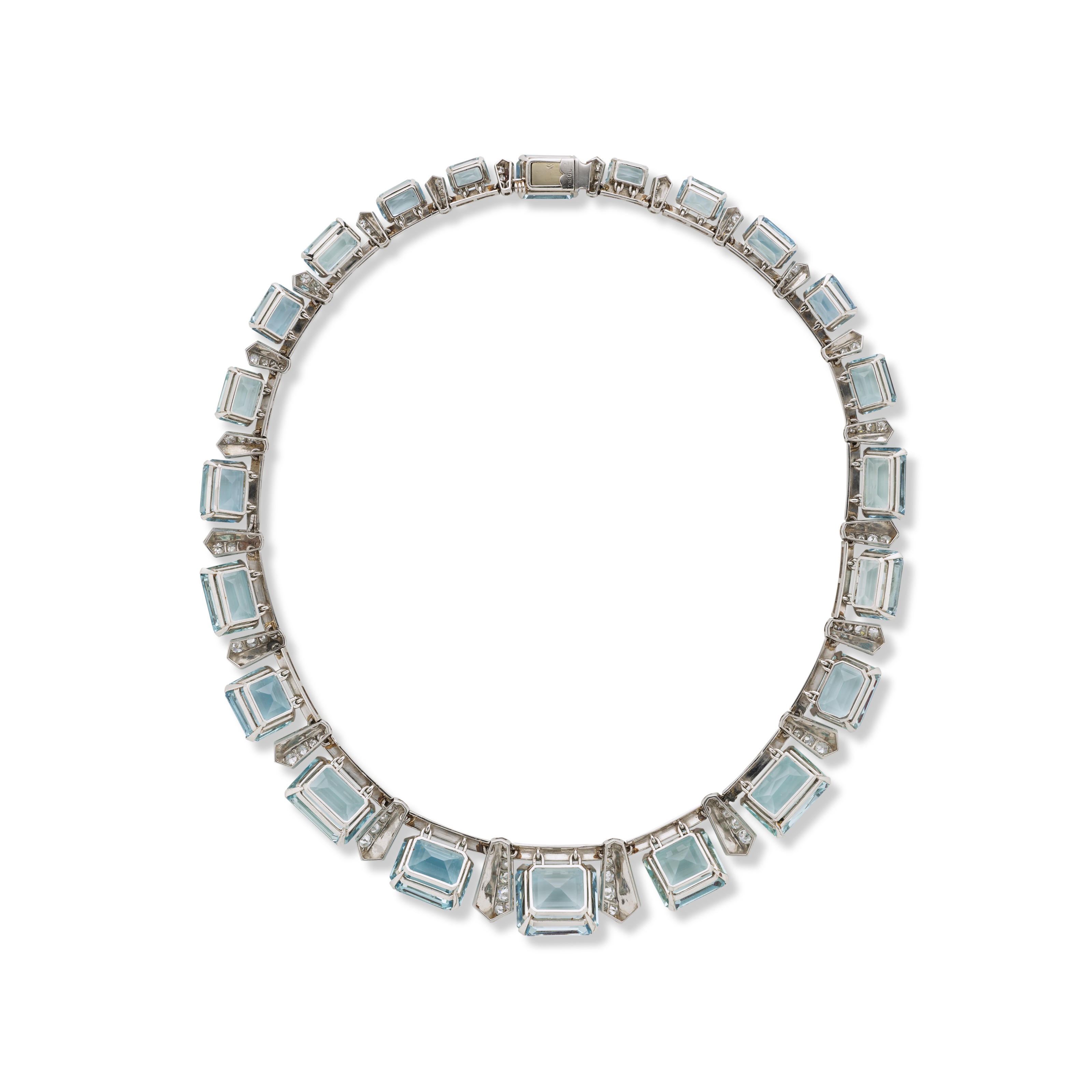 JEAN FOUQUET COLLIER ART DÉCO AIGUES-MARINES DIAMANTS ET