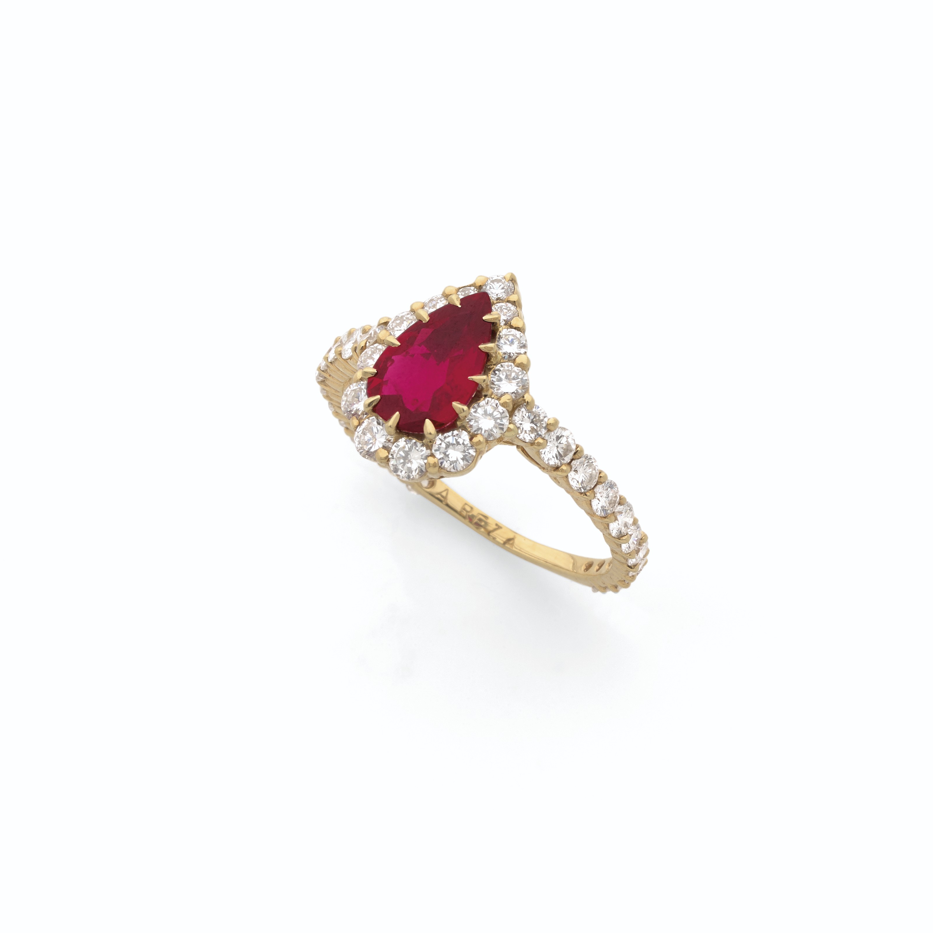 Bague Argent 925 Rhodiée Taille 62 - Rubis Central Et Pavé De Cristaux - Dolly-Bijoux - Neuve