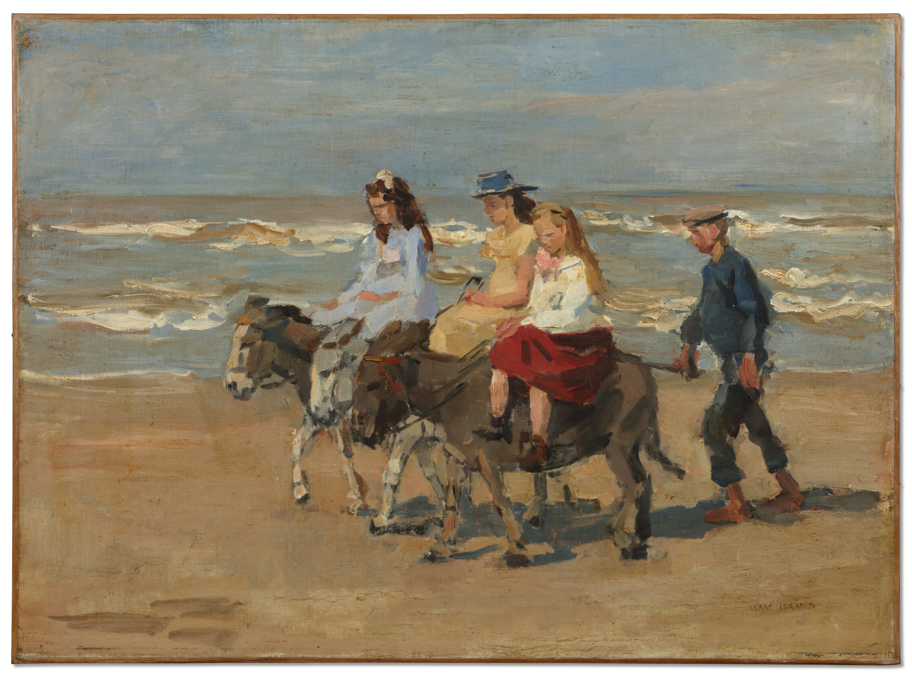 ISAAC ISRAELS (1865 1934) A donkey ride on the beach of Scheveningen