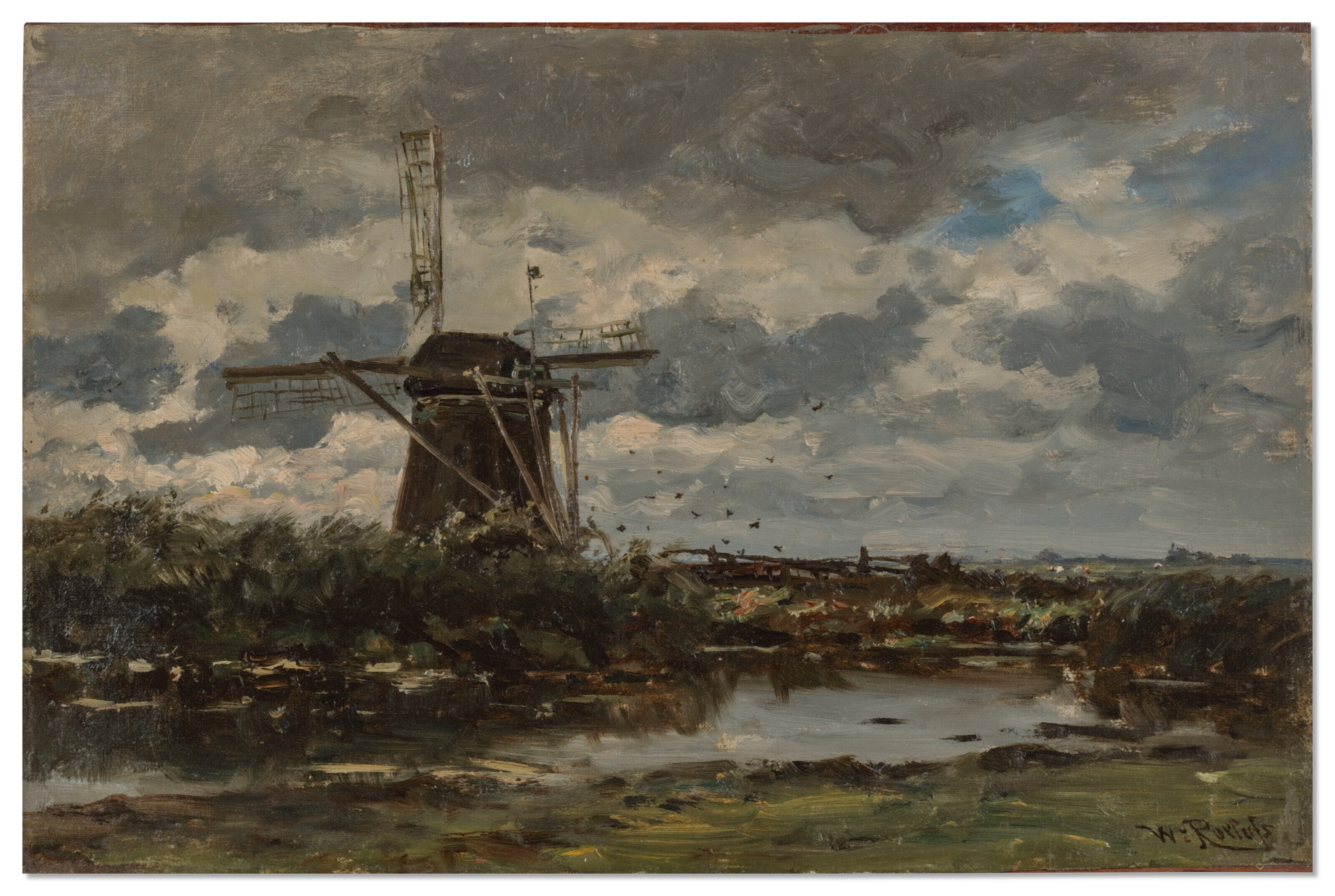 WILLEM ROELOFS (1822-1897), Bords du Gein pres d'Abcoude: the