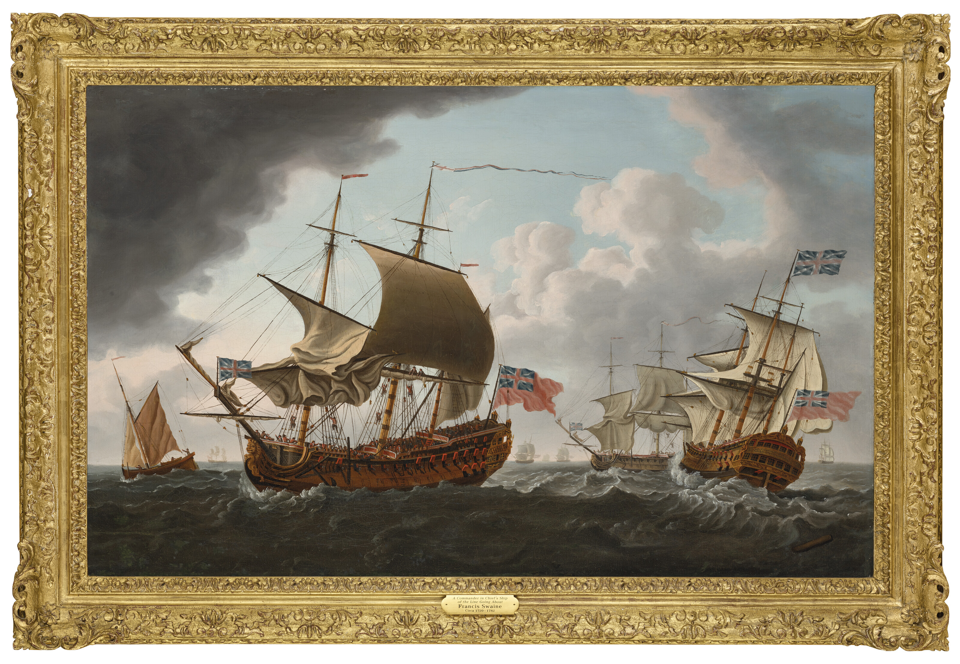 Catalog image of A British warship in three positions in the Channel