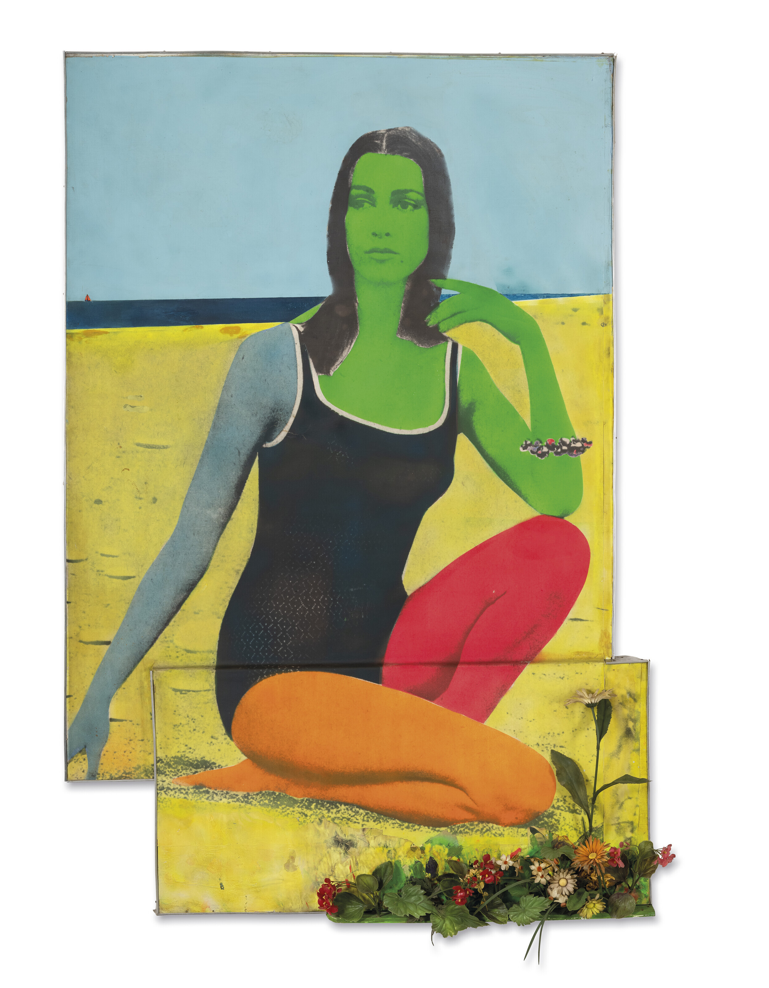 Martial Raysse, Bien sur le petit bateau (Of course the little boat), 1963, sold for £693,000 on 13 October 2022 at Christie's in London, was one of nearly 400 works offered across a series of sales from a Belgian collection - that of Jacqueline and Mark Le Jeune and their descendants