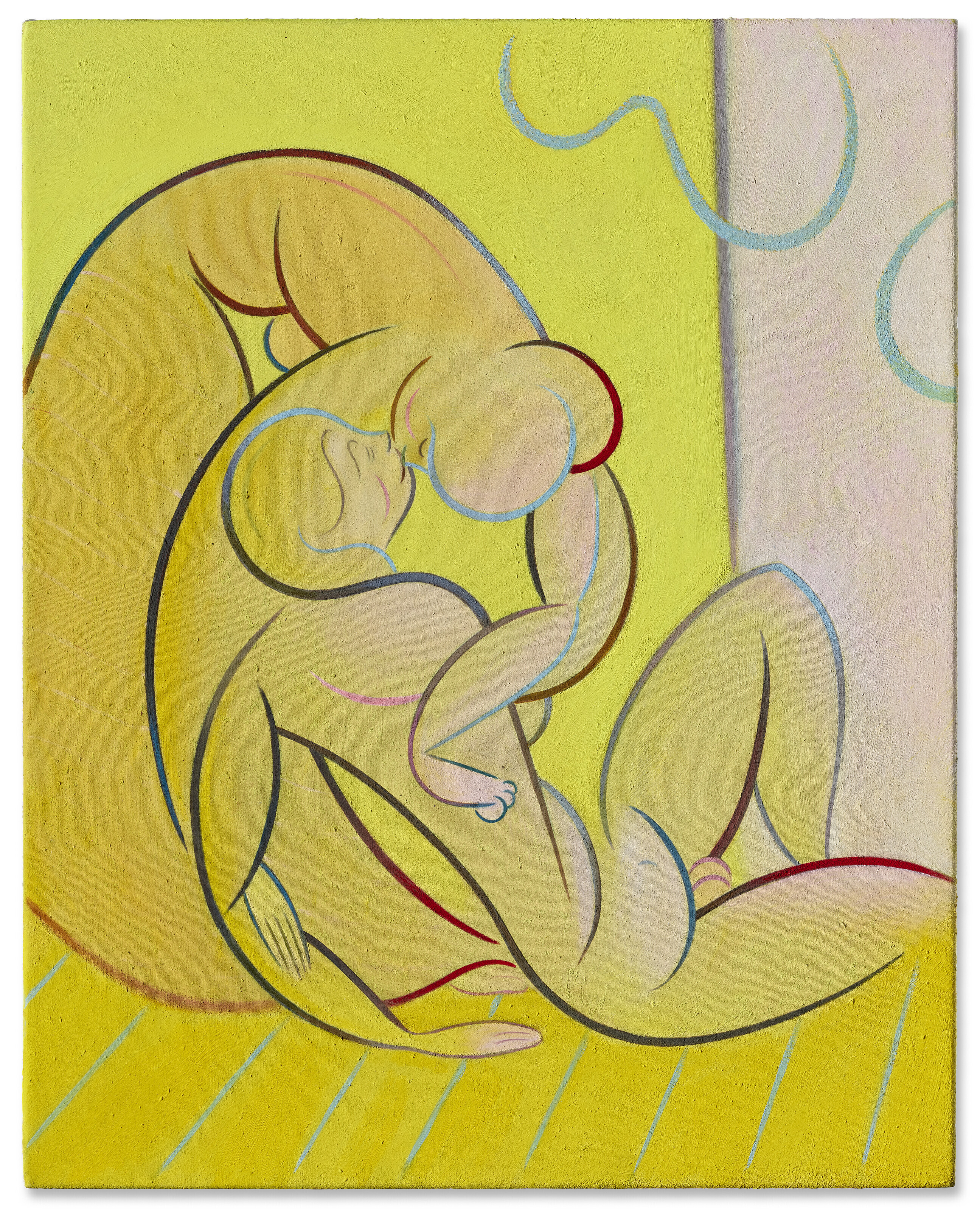 Koak (b. 1981), The Trade, 2019. Oil, acrylic, graphite and chalk on muslin. 15 x 12 in (38 x 30.4 cm). Sold for £40,320 on 14 October 2022 at Christie’s in London