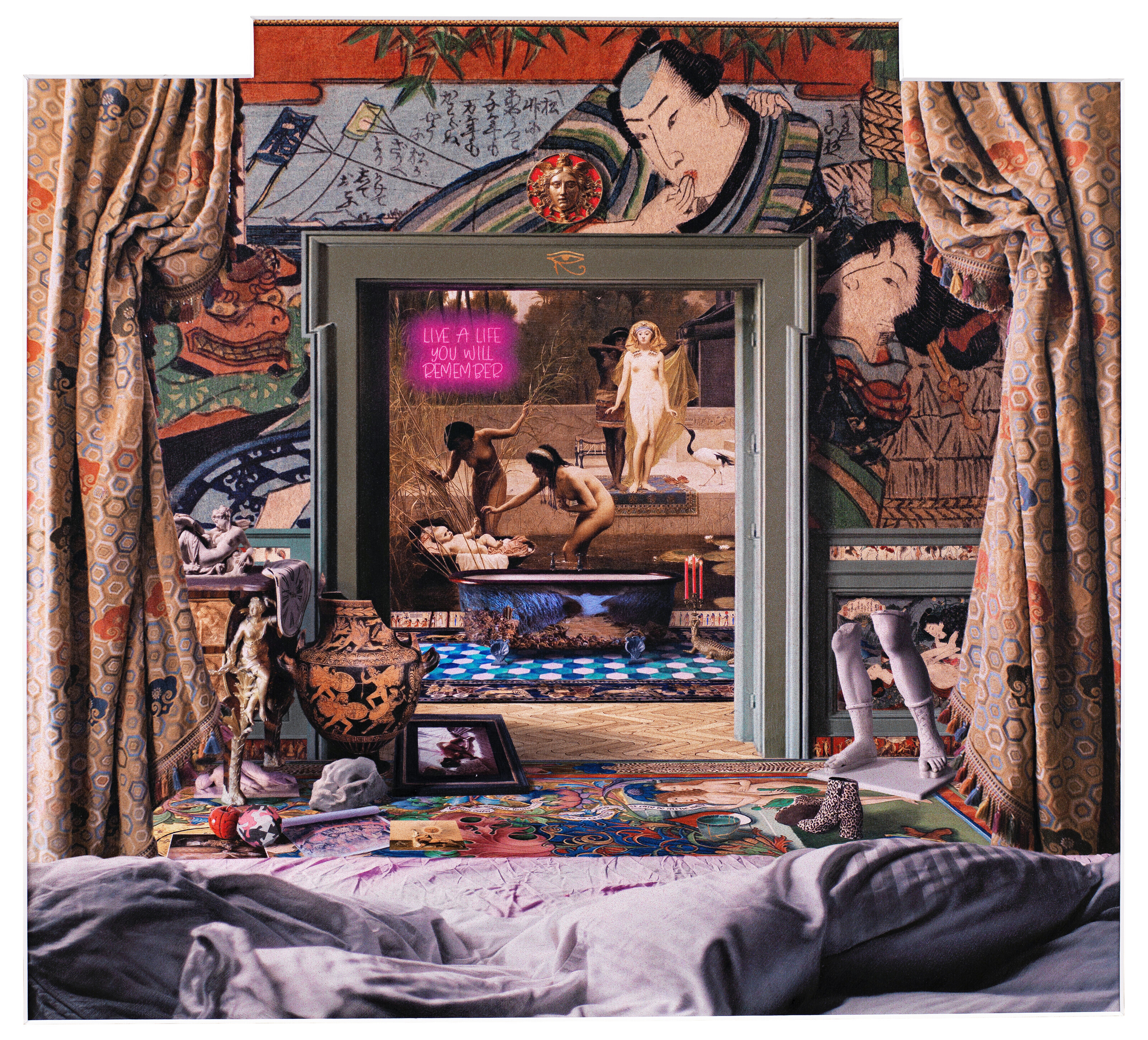 Rasi̇m Aksan (b. 1984), Live a Life You Will Remember, 2022. Coloured pencil and acrylic on paper. 18&frac34; x 20&frac12; in (47.5 x 52 cm). Sold for £20,160 on 18 October 2022 at Christie’s Online
