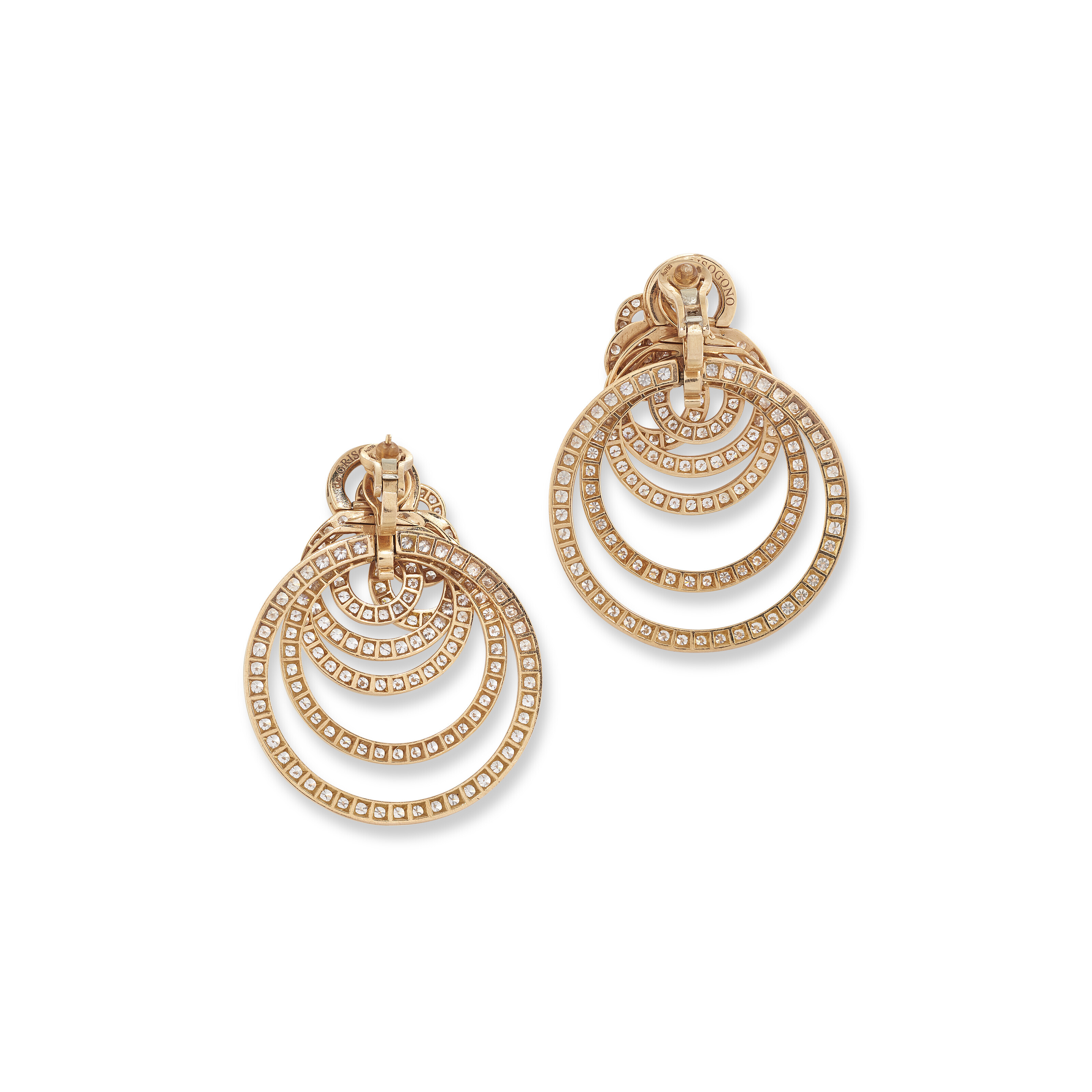 DE GRISOGONO GOLD AND DIAMOND GYPSY EARRINGS Christie s