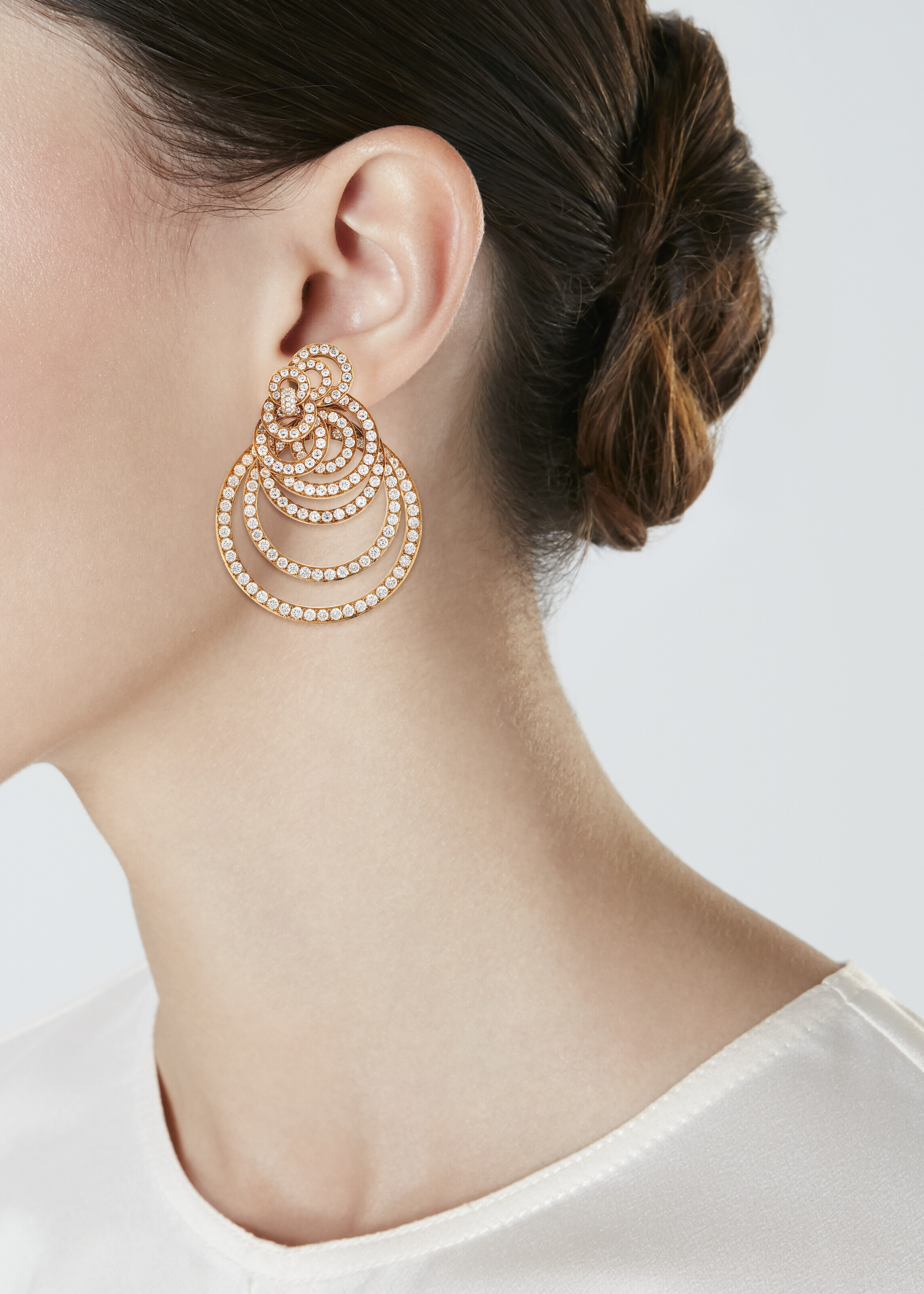DE GRISOGONO GOLD AND DIAMOND GYPSY EARRINGS Christie s