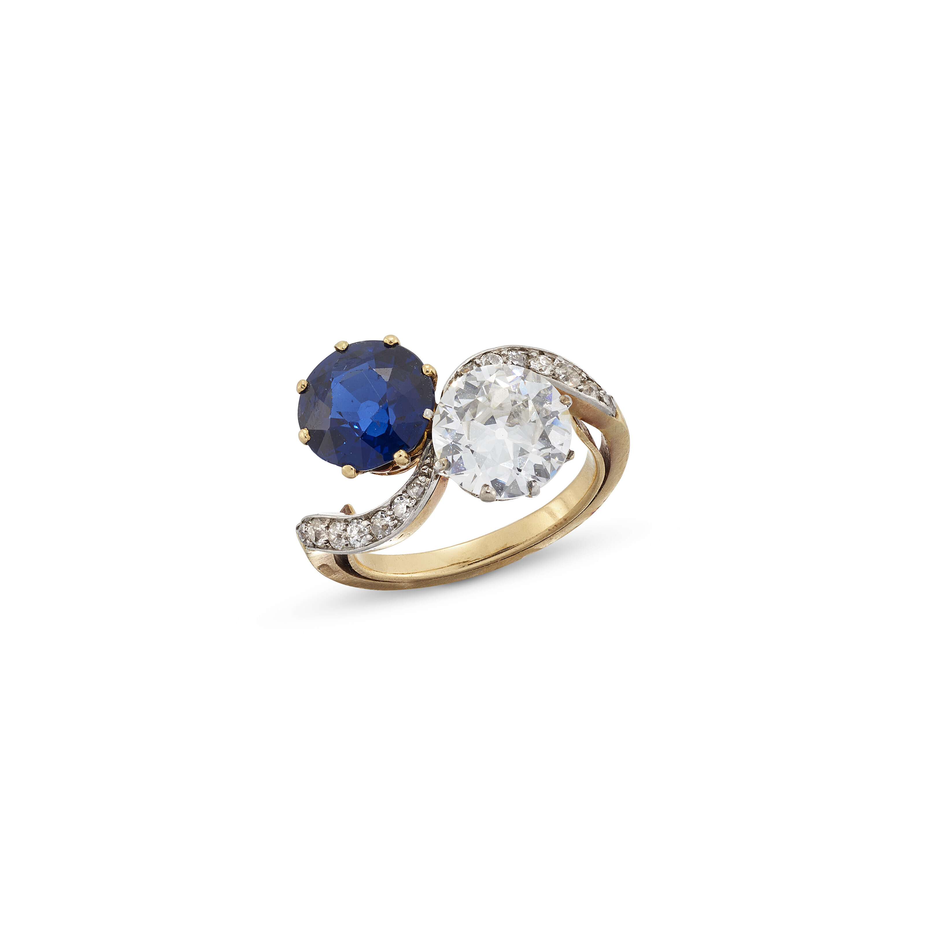 ANTIQUE SAPPHIRE AND DIAMOND 'TOI ET MOI' RING, Christie’s