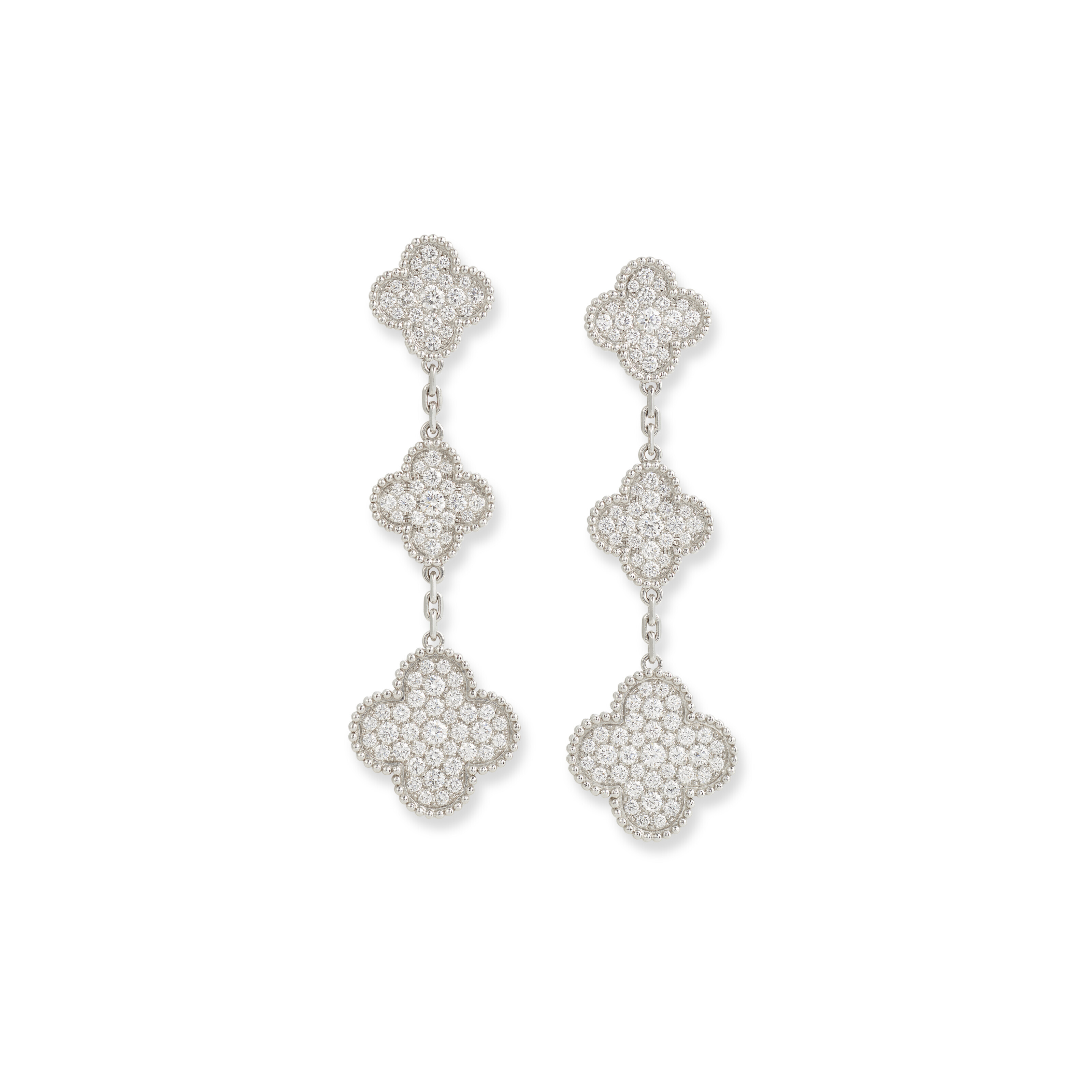 Van cleef and top arpels diamond earrings
