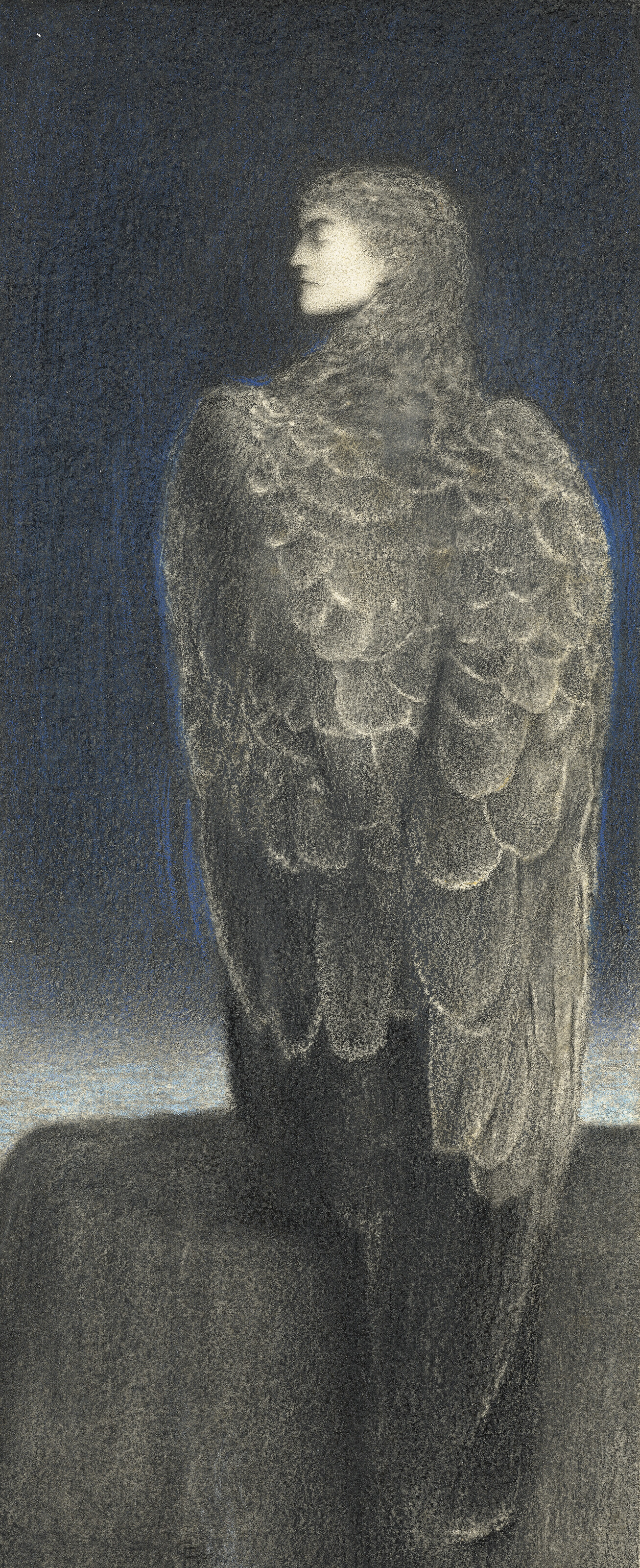 Fernand Khnopff (1858-1921), La M&eacute;dusa endormie, circa 1896. Pencil and pastel on paper. 11⅝ x 5⅛ in (29.2 x 13 cm). Sold for £352,800 on 14 July 2022 at Christie’s Online