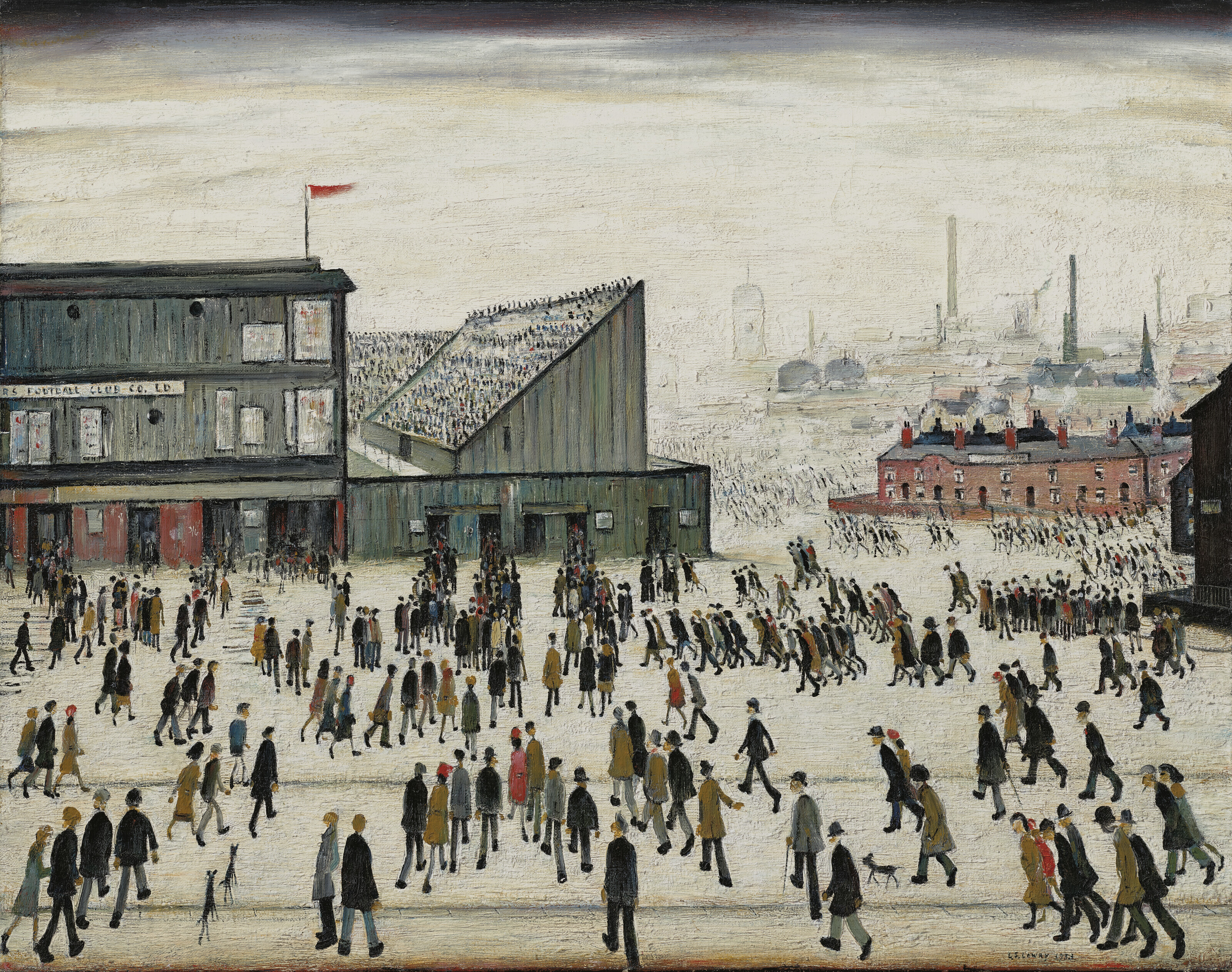 Laurence Stephen Lowry, R.A. (1887-1976), Going to the Match, 1953. Oil on canvas. 28 x 36 in (71 x 91.5 cm). Sold for &pound;7,846,500 on 19 October 2022 at Christie&rsquo;s in London. Artwork: &copy; The Estate of L.S. Lowry. All Rights Reserved, DACS 2022