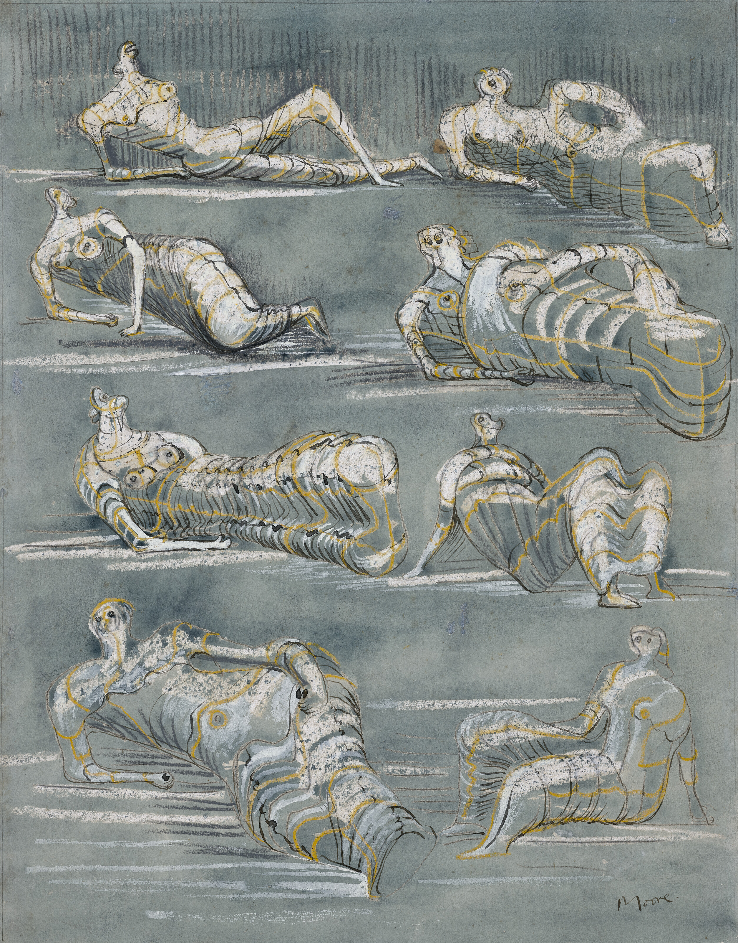 Draped Reclining Figures