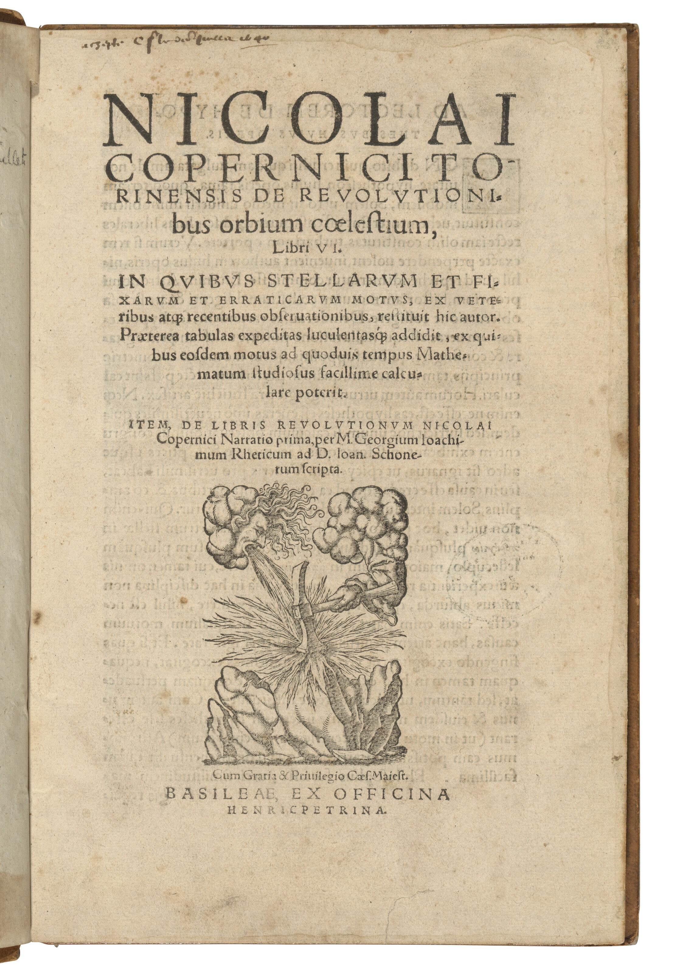 Copernicus, Nicolaus (1473-1543), De revolutionibus orbium coelestium. Rheticus, Georg Johann (1514-1574), De libris revolutionum Nicolai Copernici narratio prima. Basel: Heinrich Petri, 1566. Sold for &pound;94,500 on 13 July 2022 at Christie&rsquo;s in London