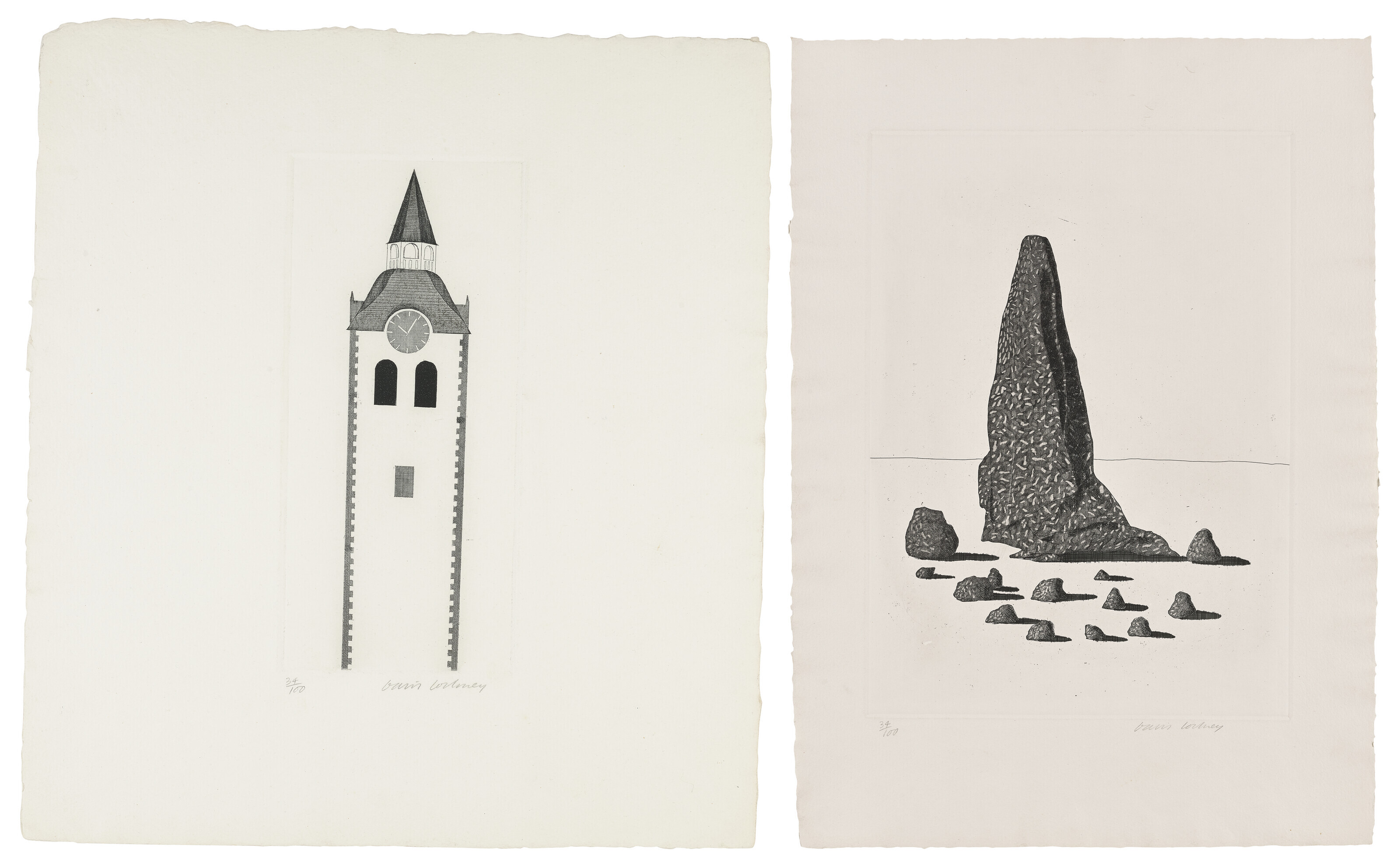 Catalog image of The Church Tower and the Clock & The Sexton disguised as a Ghost, from: Illustr…