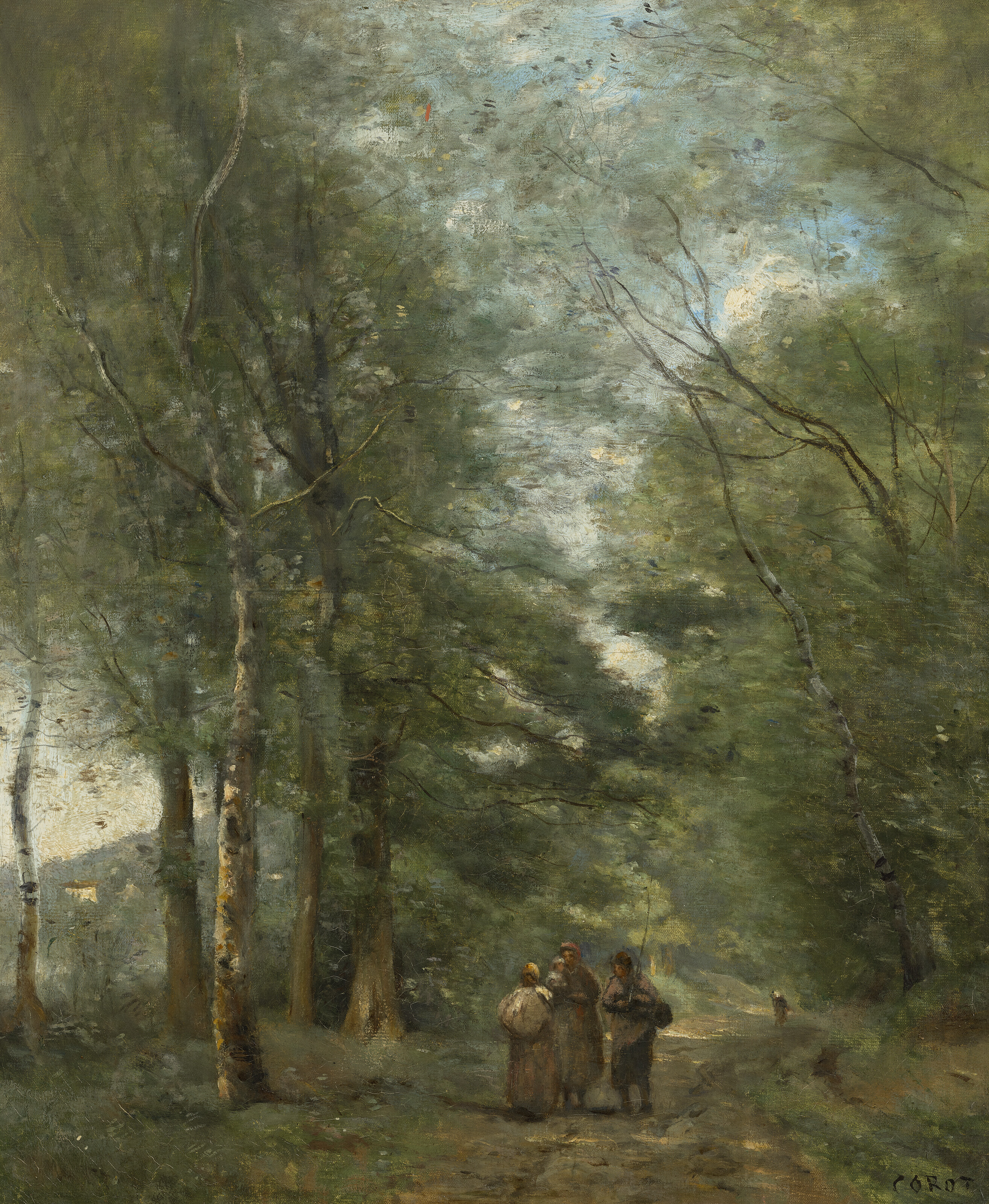 JEAN-BAPTISTE-CAMILLE COROT (FRENCH, 1796-1875), Ville d'Avray.Paysans ...