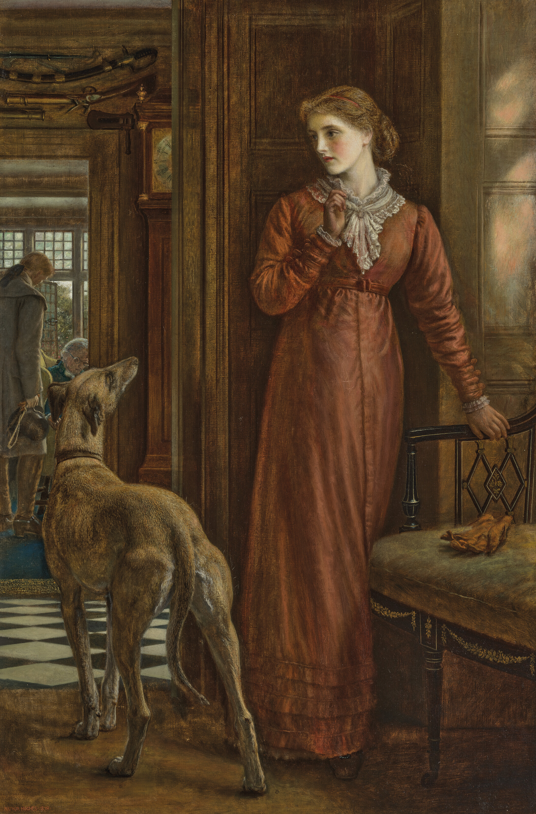 Arthur Hughes (1830-1915), Uncertainty, 1878. Oil on canvas. 39 x 26 in (99.1 x 66.1 cm). Estimate: &pound;70,000-100,000. Offered in British and European Art: Part I on 13 December 2022 at Christie&rsquo;s in London
