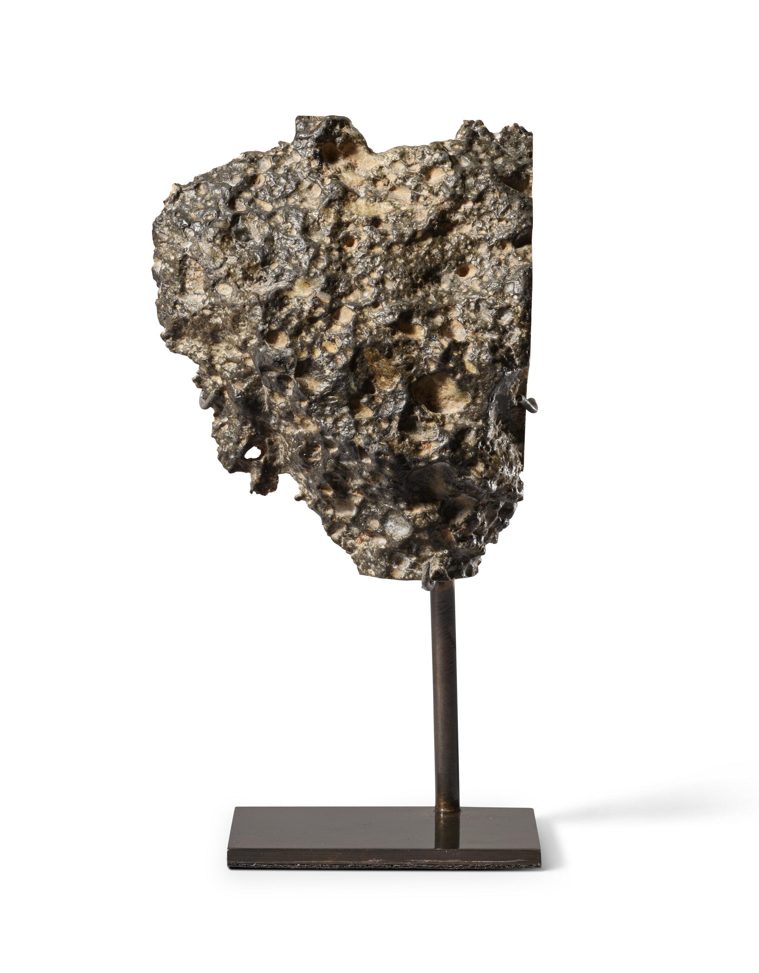 A CUT END PIECE OF A METEORITE FROM THE MOON — THE INTERIOR AND
