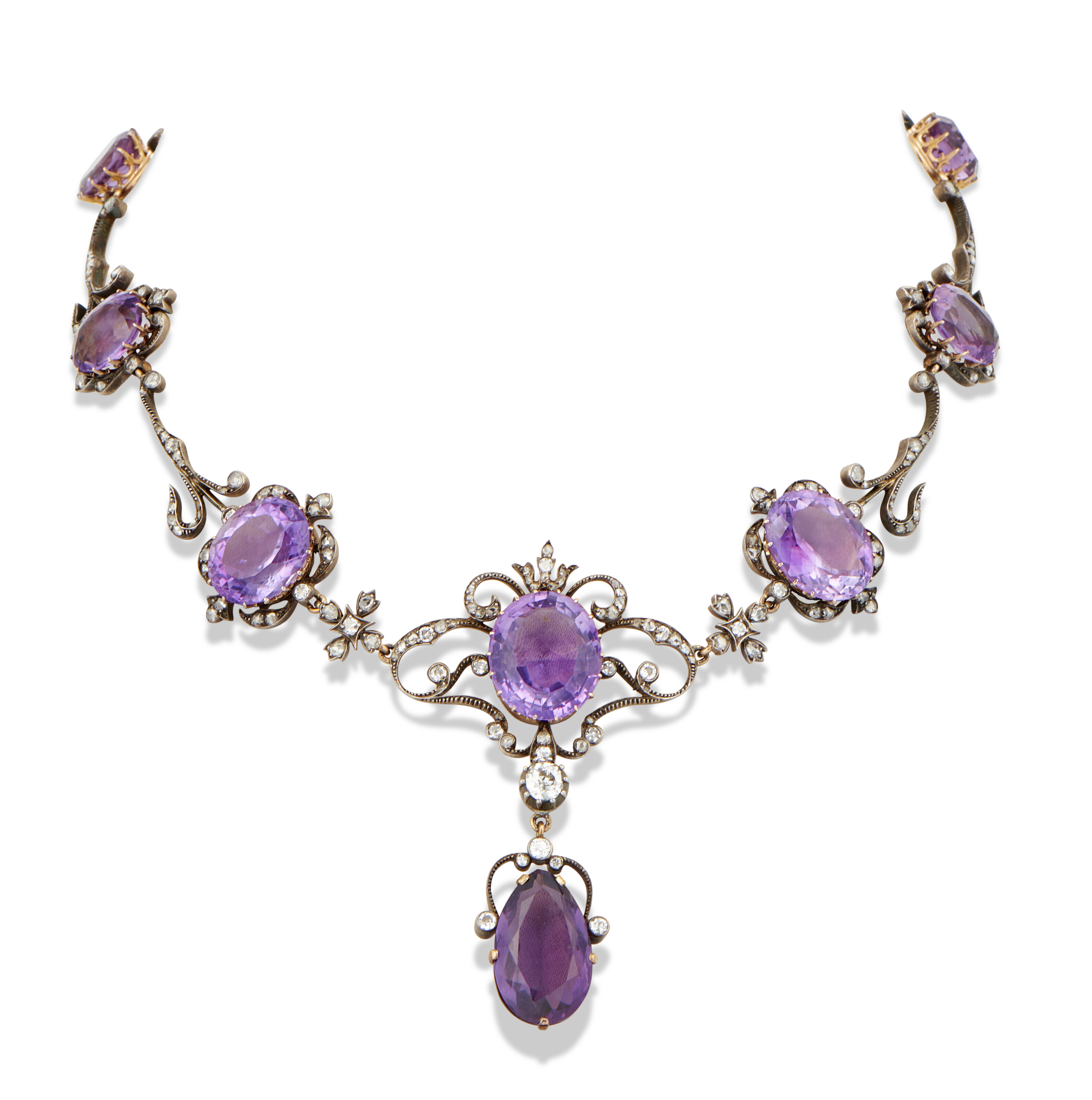 Amethyst and diamond necklace new arrivals