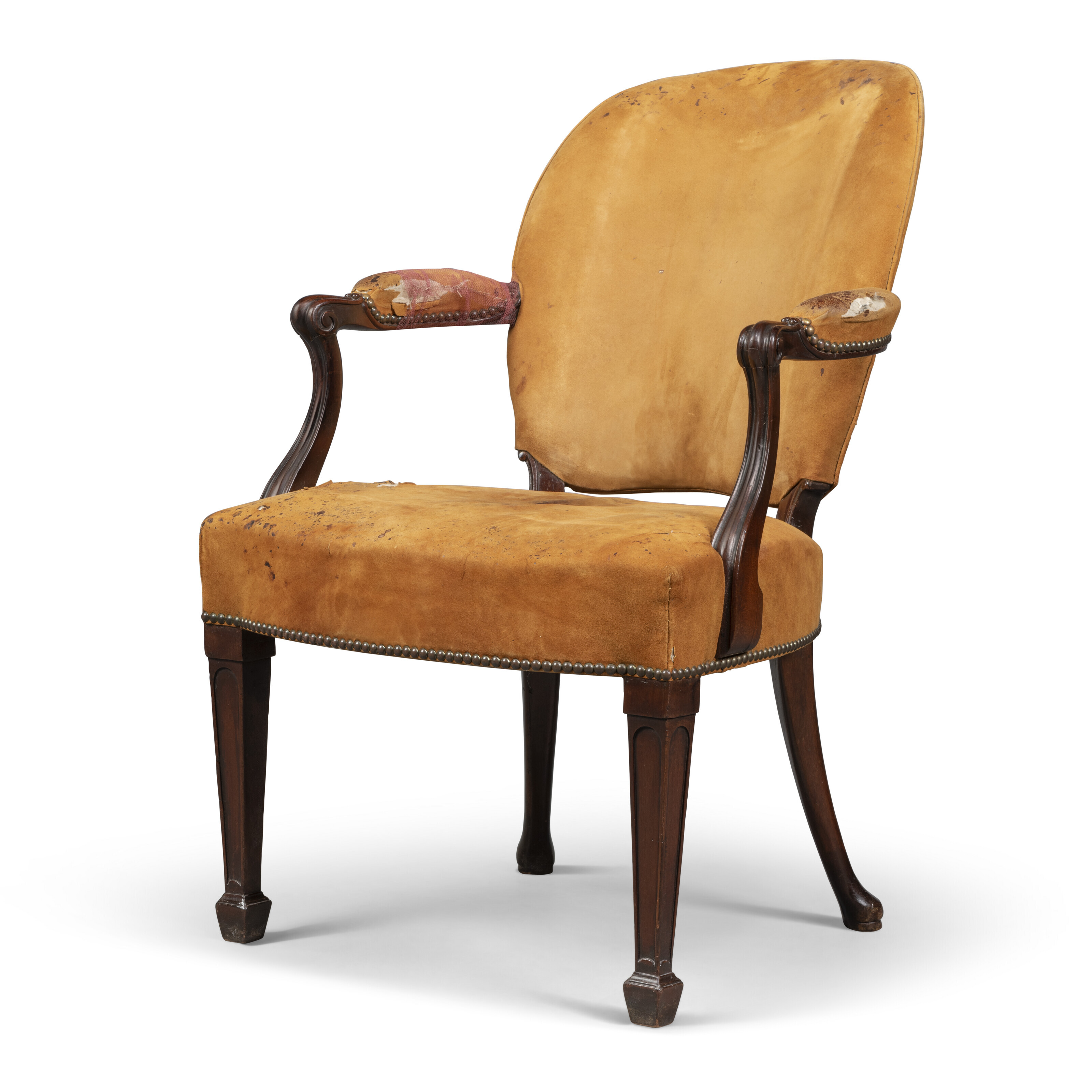 Attributed to Thomas Chippendale, circa 1775. A George III mahogany open armchair. Estimate: &pound;6,000-10,000. Offered in&nbsp;The Collection of Sir Nicholas Goodison - British Art: Innovation and Craftsmanship on 25 May 2022 at Christie&rsquo;s in London