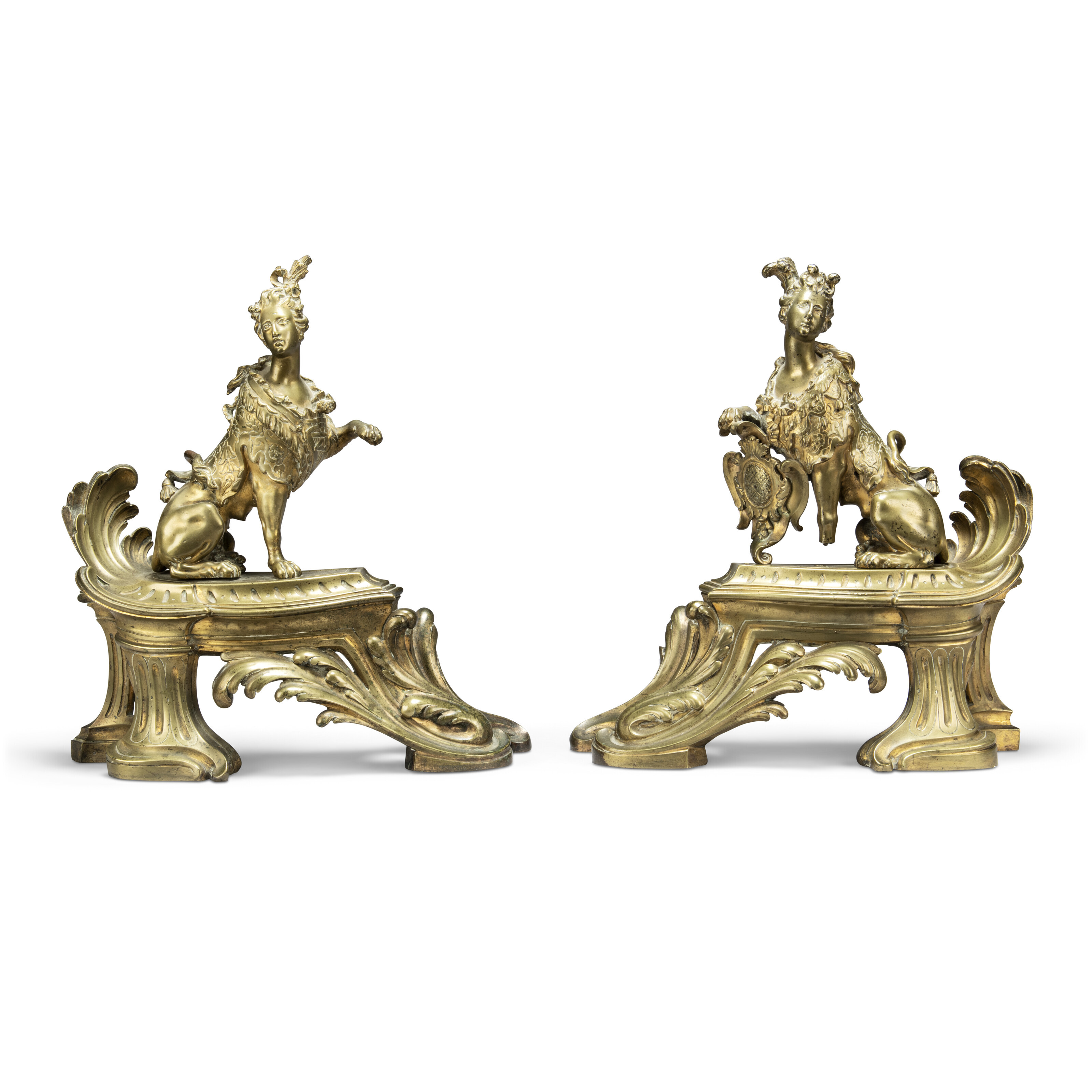 A PAIR OF FRENCH ORMOLU CHENETS, POSSIBLY 18TH CENTURY | Christie's