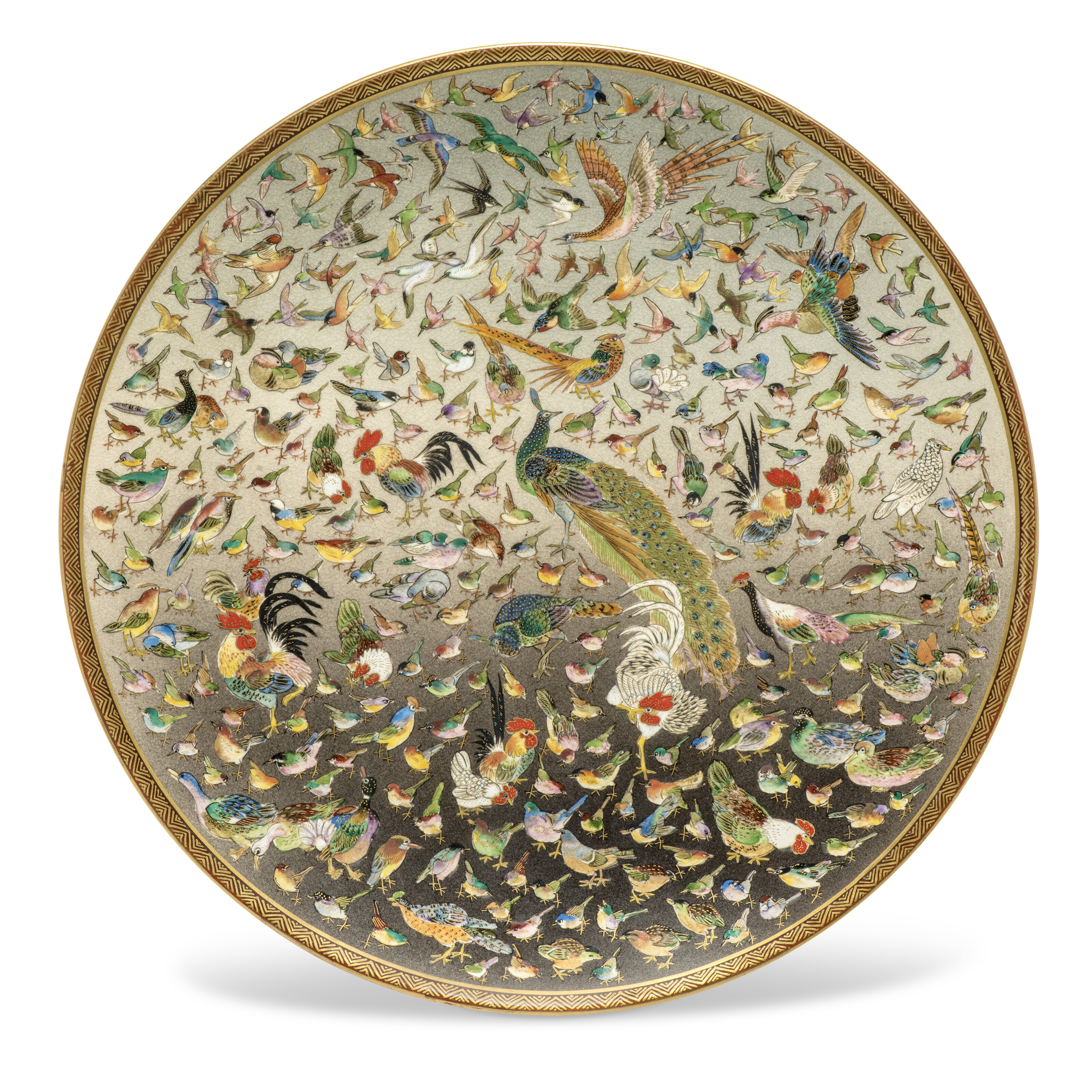 A JAPANESE SATSUMA DISH, SIGNED KOSHIDA AND ZUIZAN, MEIJI PERIOD