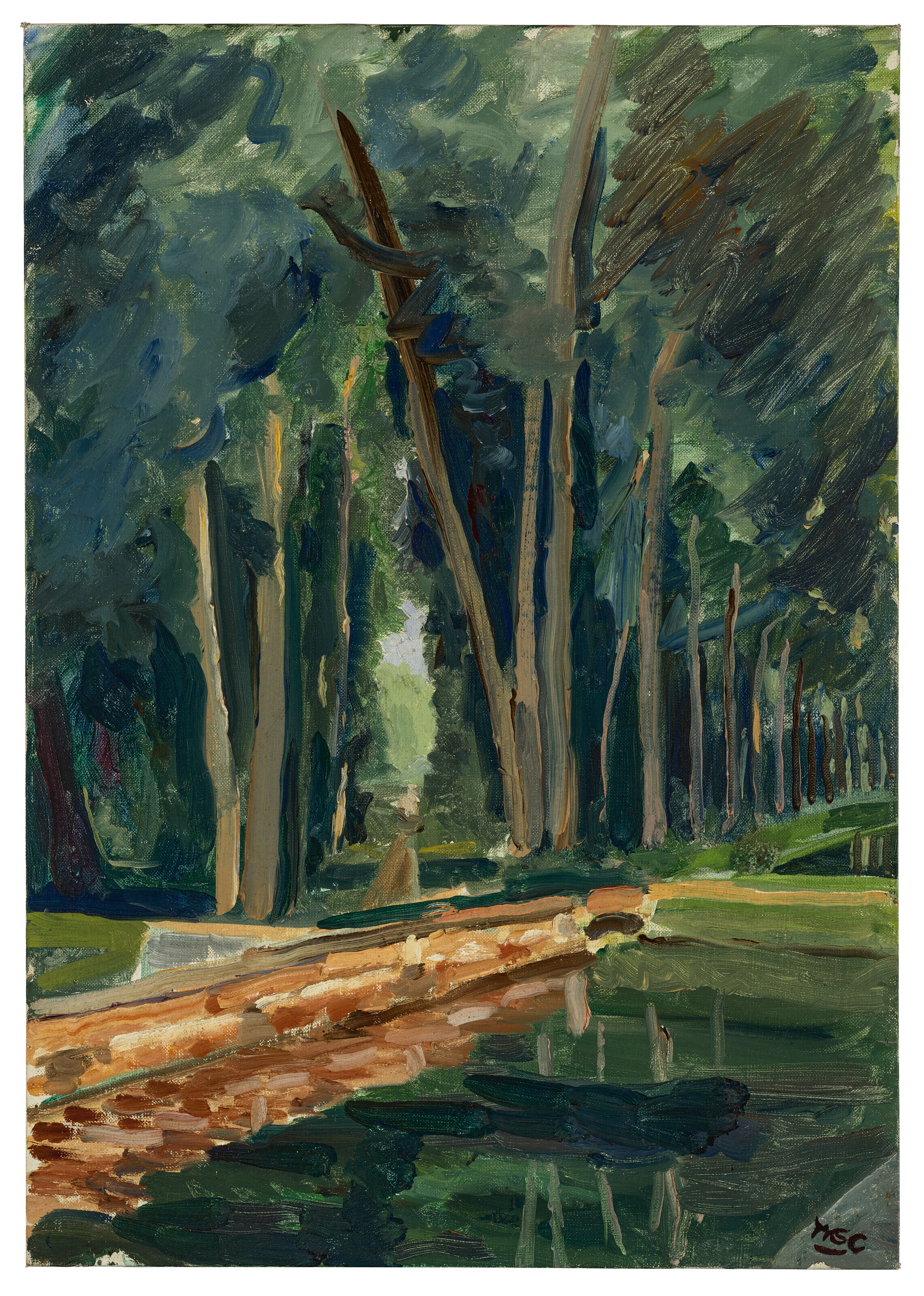 Sir Winston Churchill, O.M., R.A. (1874-1965), The Canal at St-Georges-Motel, 1930s. Oil on canvas-board. 19&frac12; x 14 in (49.5 x 35.6 cm). Estimate: &pound;200,000-400,000. Offered in Churchill to Eden: The Collection of The Earl and Countess of Avon on 21 October 2022 at Christie&rsquo;s in London