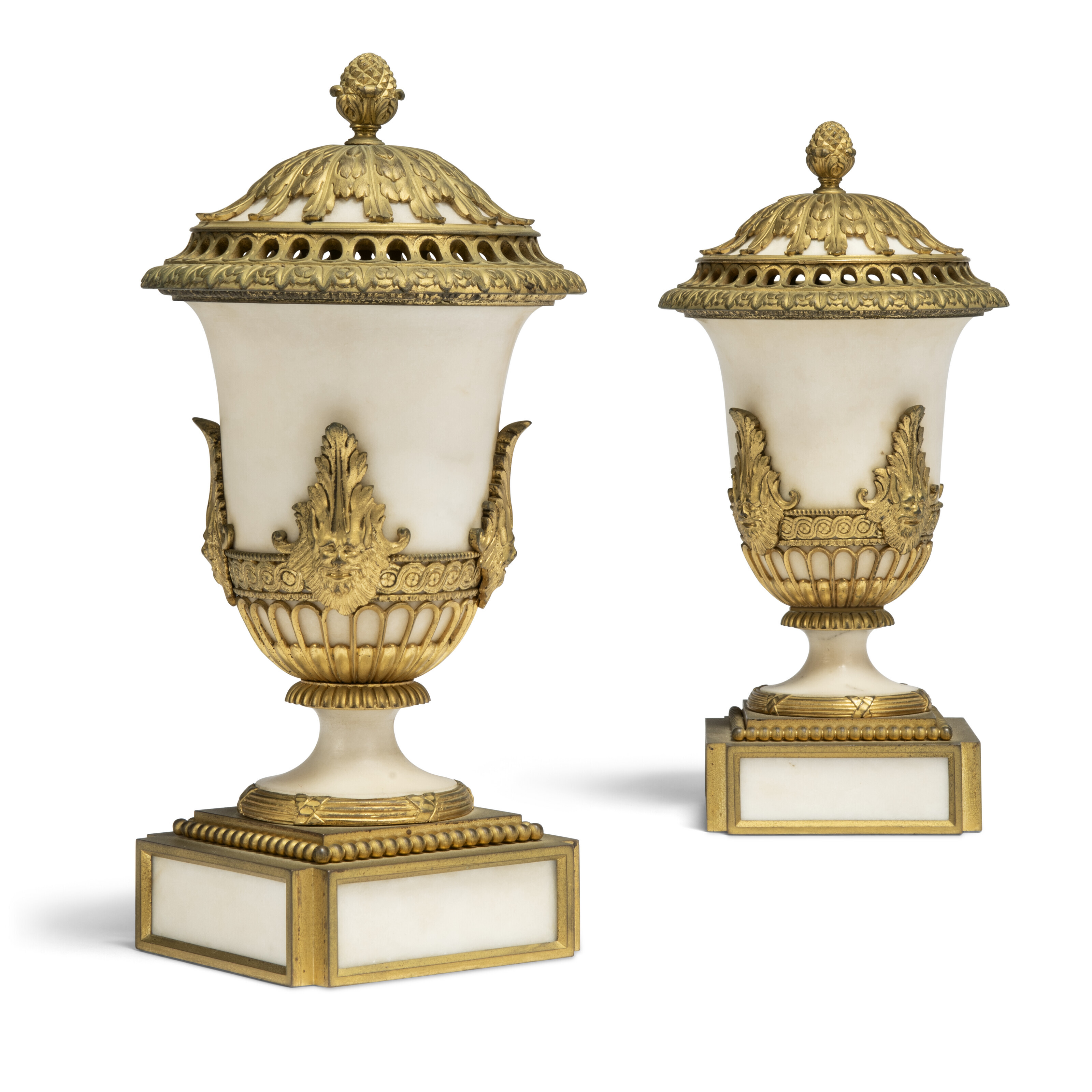 A PAIR OF GEORGE III GILT-METAL MOUNTED EAST INDIAN