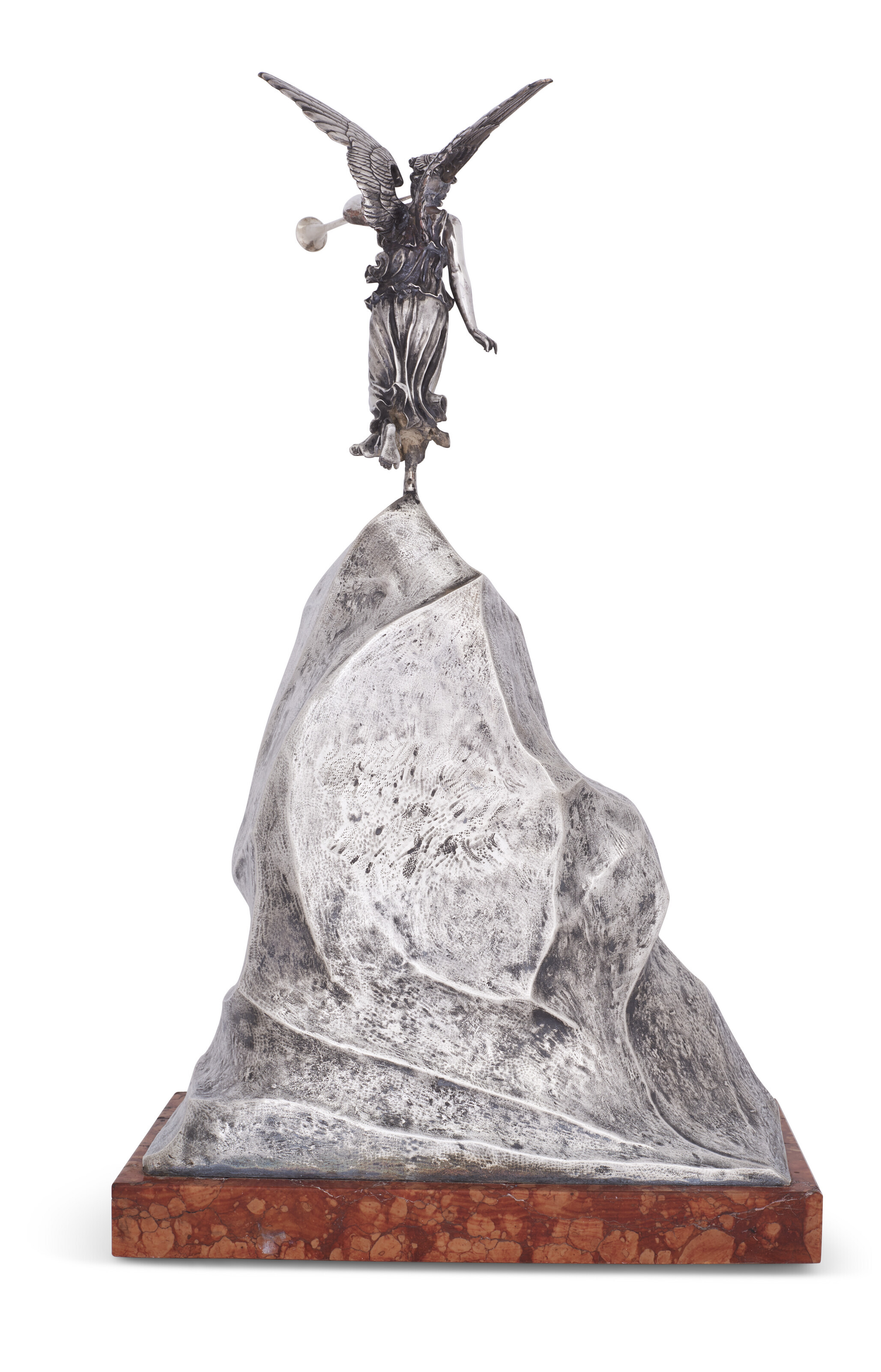 A LARGE SILVER MANTLE CLOCK, BY WILHELM BOLIN, MOSCOW, 1908-1917