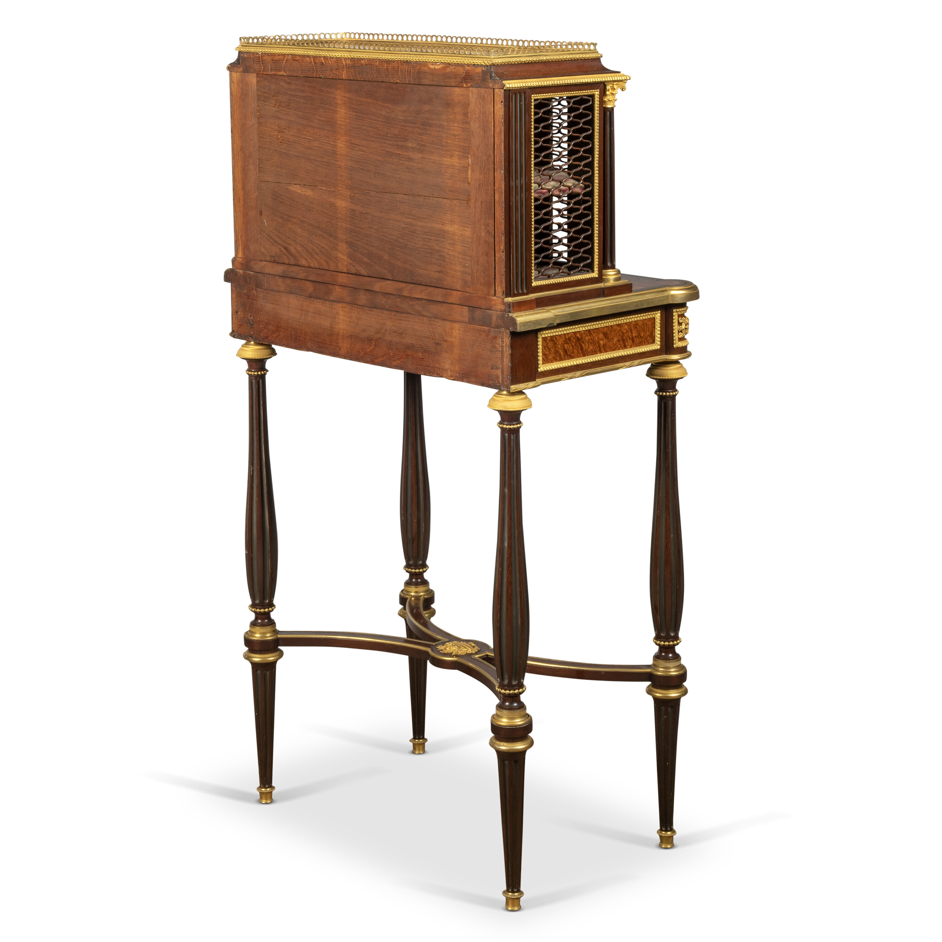 A FINE FRENCH ORMOLU AND JAPANESE LACQUER-MOUNTED MAHOGANY