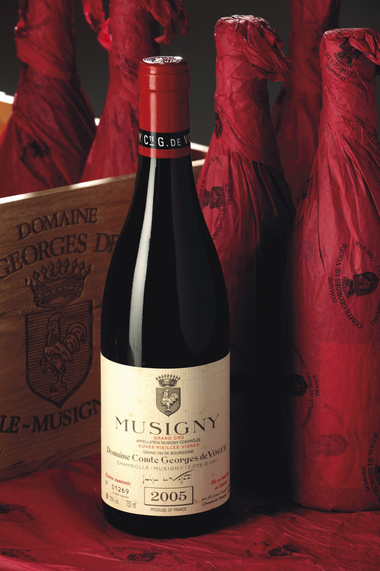 Comte Georges de vog&uuml;&eacute;, Musigny Vieilles Vignes 2005. 12 bottles per lot. Sold for £12,500 on 29 September 2022 at Christie’s in London