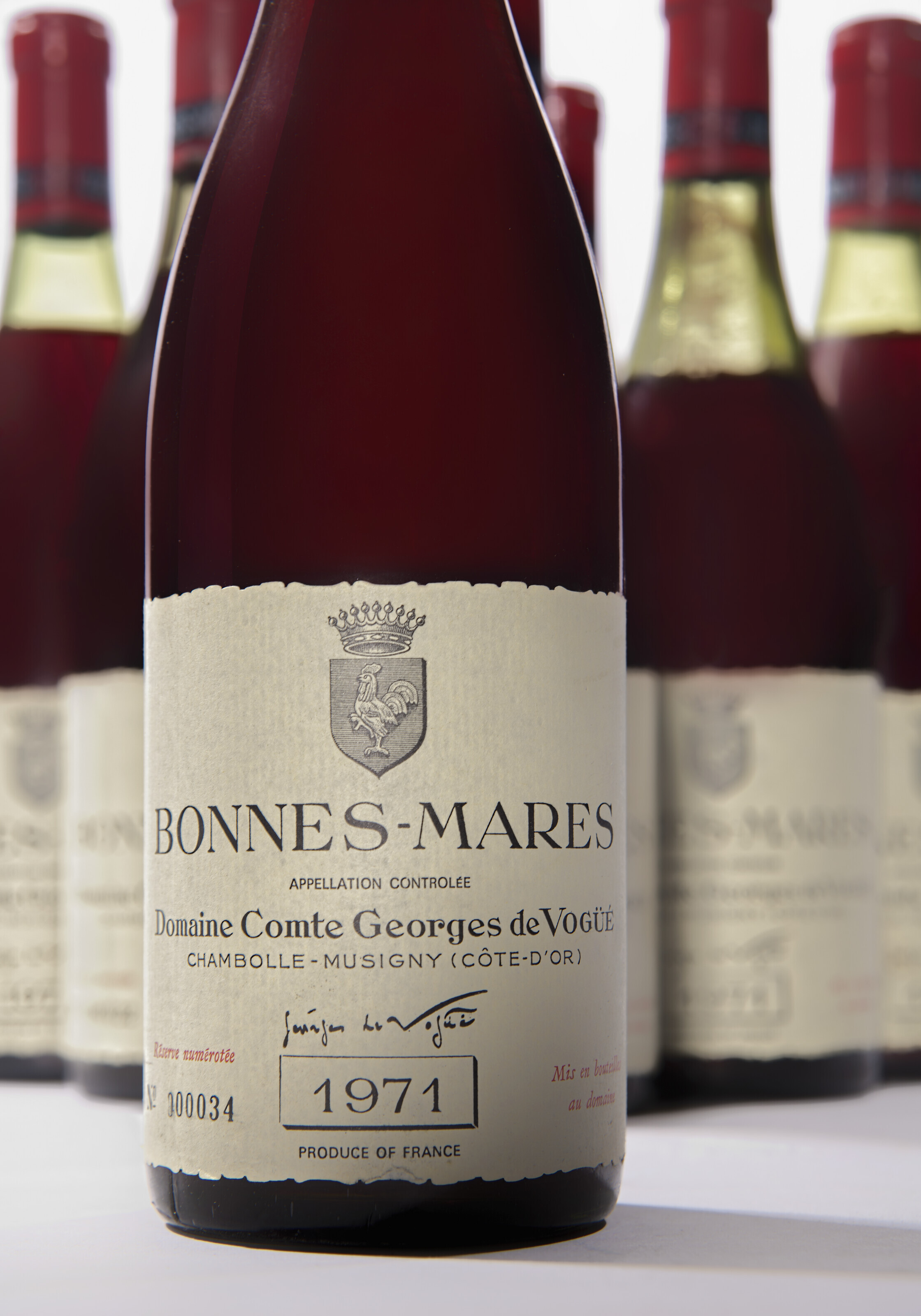 Comte Georges de Vog&uuml;&eacute;, Bonnes Mares 1971. 12 bottles per lot. Sold for £50,000 on 29 September 2022 at Christie’s in London