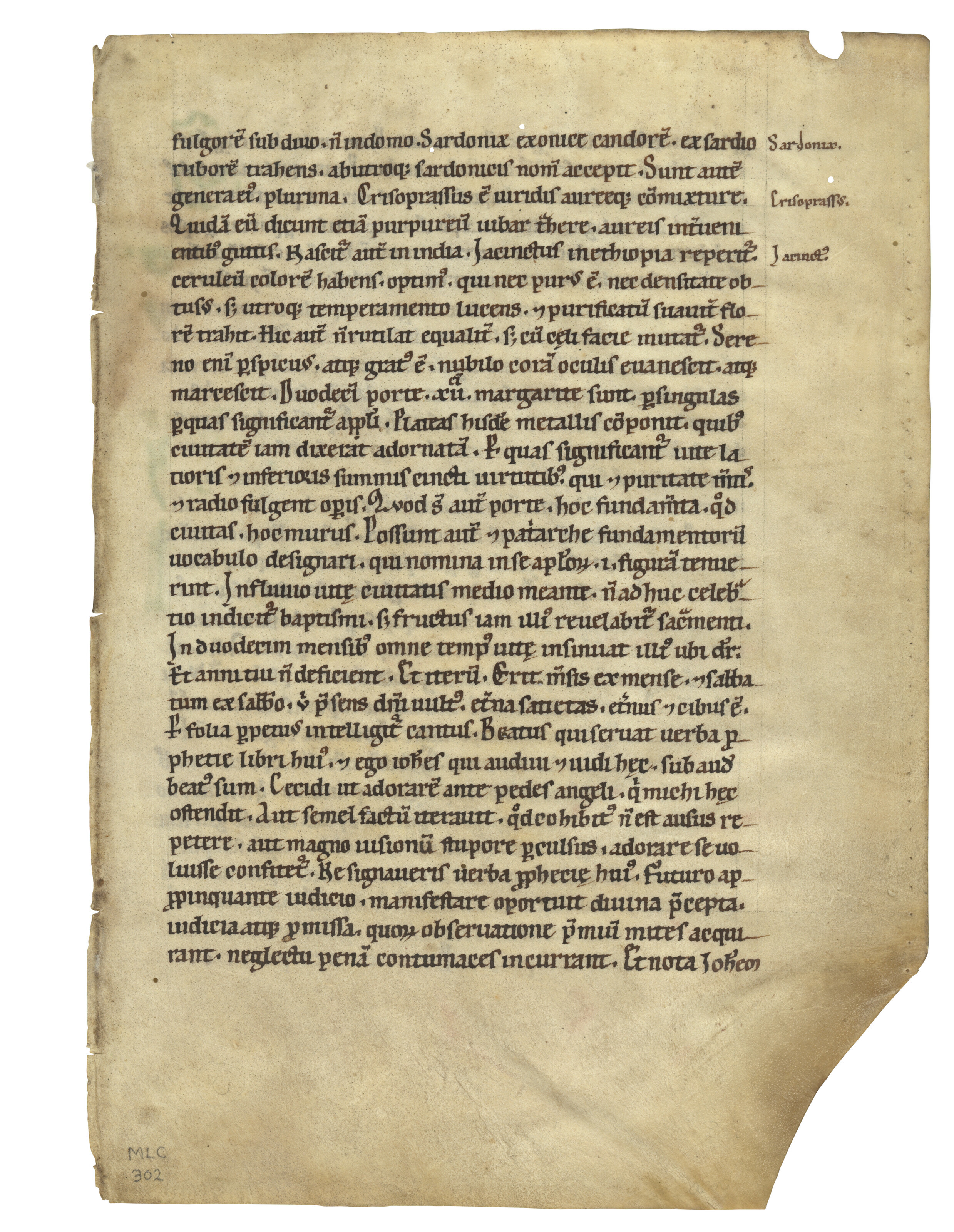 A Commentary on the Apocalypse, Leaf from an unidentified Commentary on ...