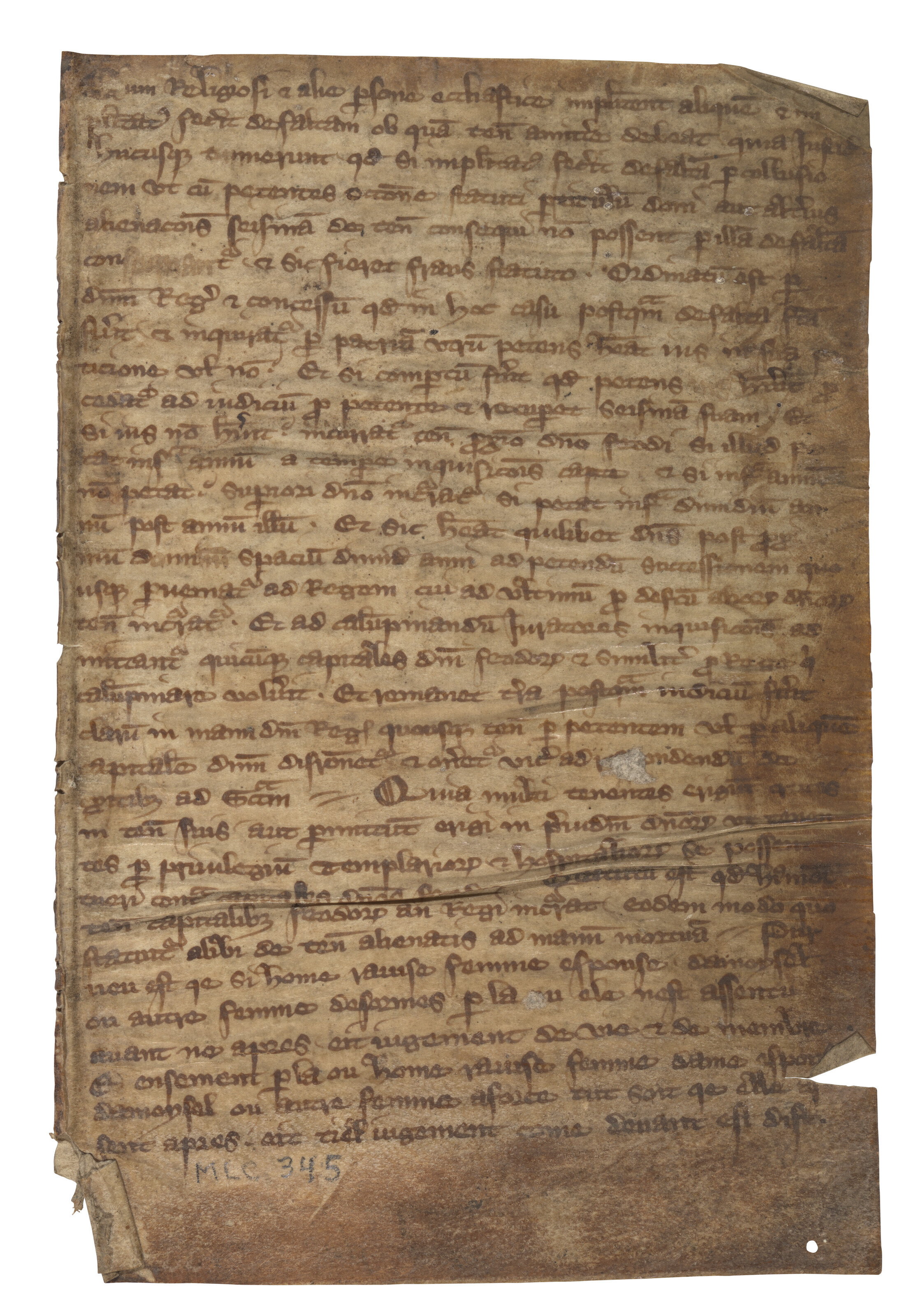 English Statutes, Two leaves from a Book of Statutes, in Latin