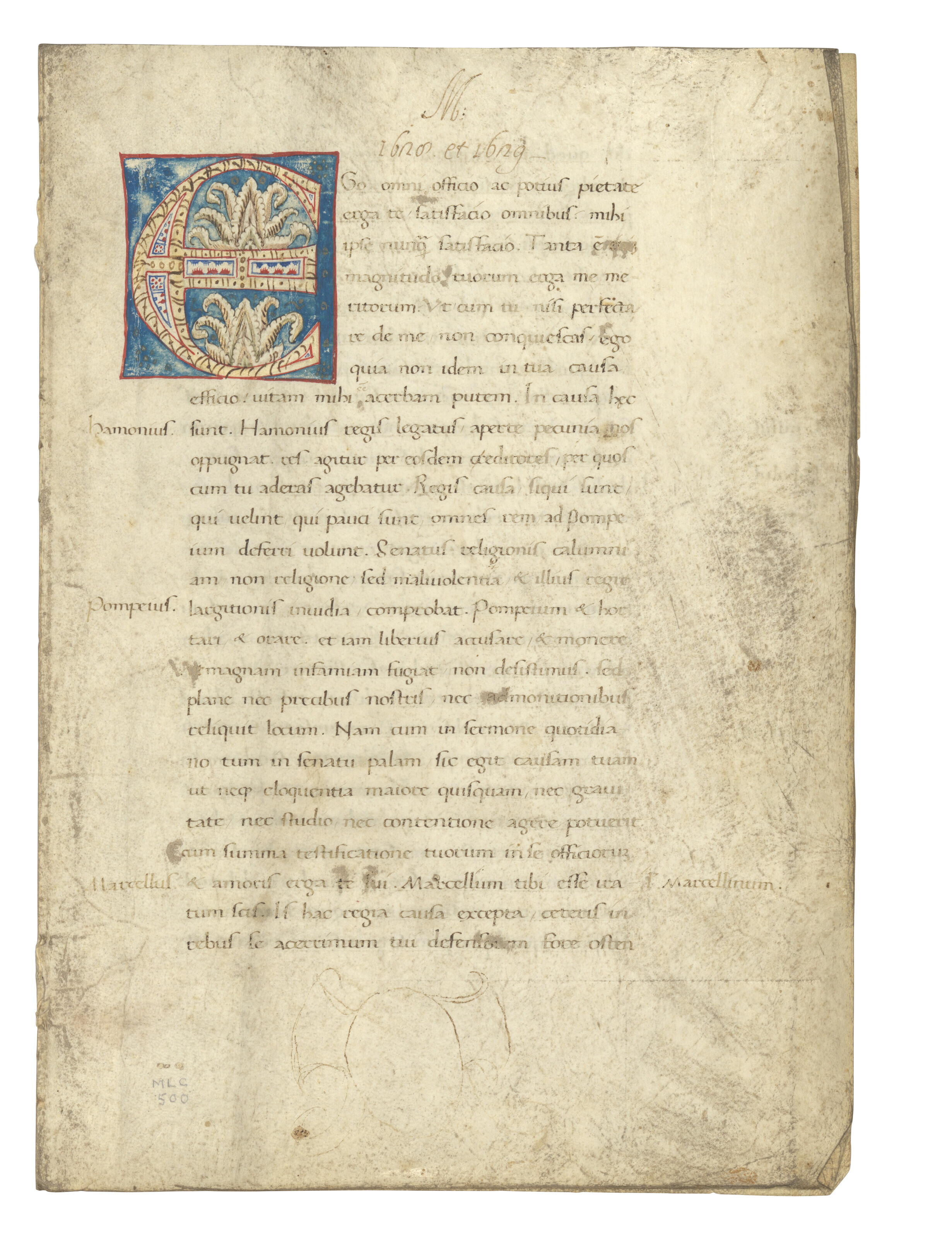 Cicero (10643 BCE), A bifolium from the Epistolae ad Familiares, in