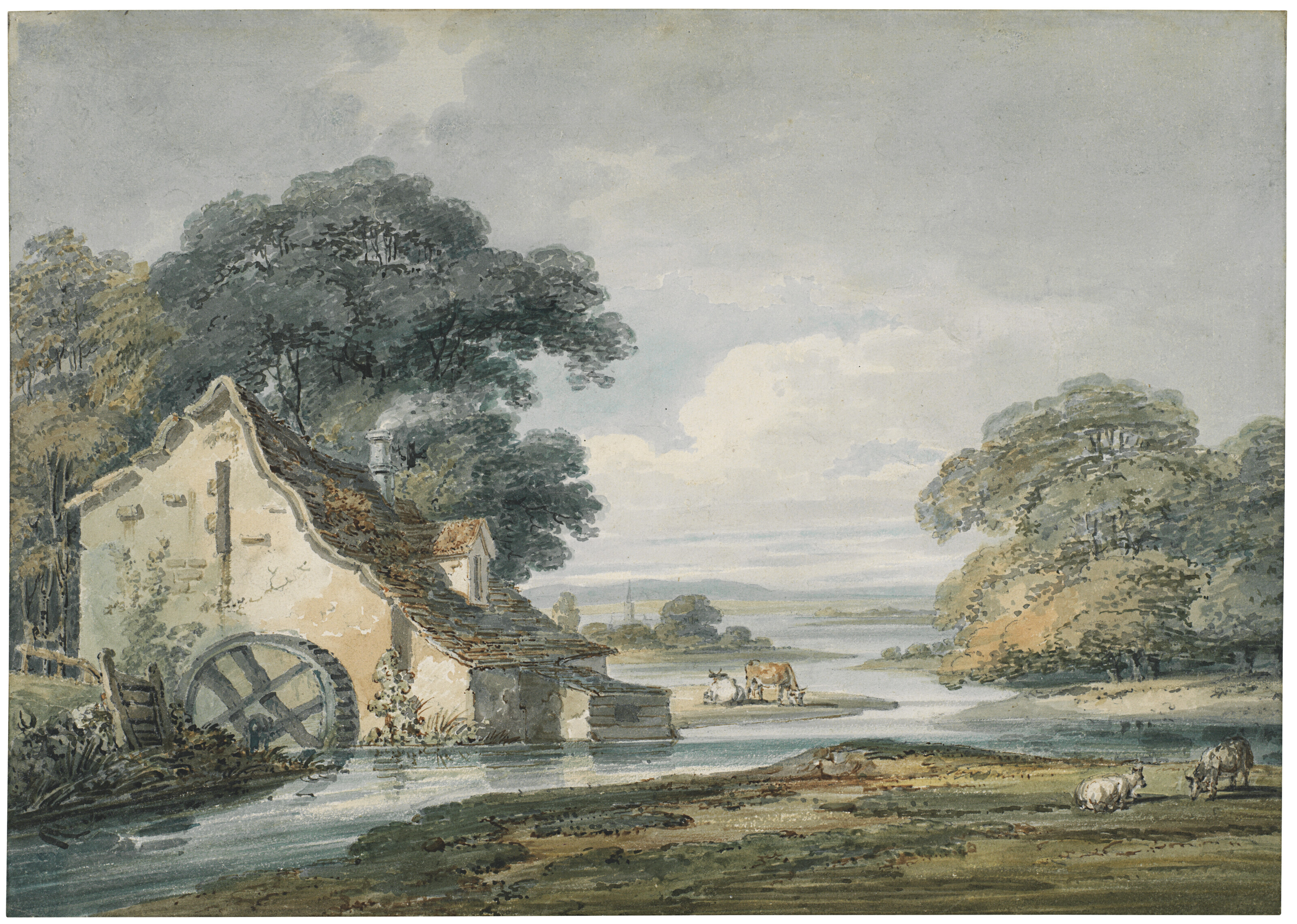 THOMAS GIRTIN (LONDON 1775-1802), A riverside cottage, said to be