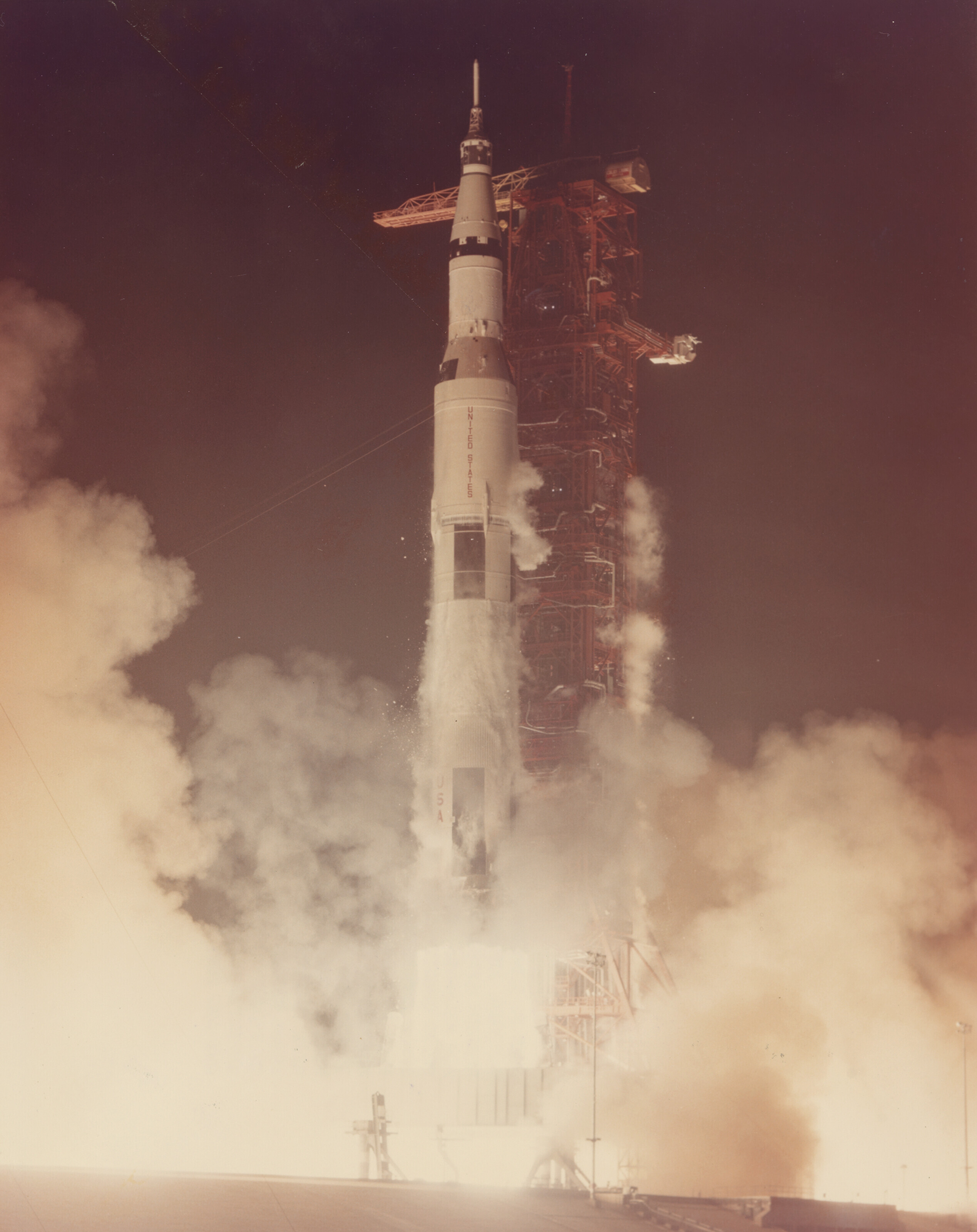 THE APOLLO 17 SPACE VEHICLE LIFTOFF, DECEMBER 7, 1972, NASA