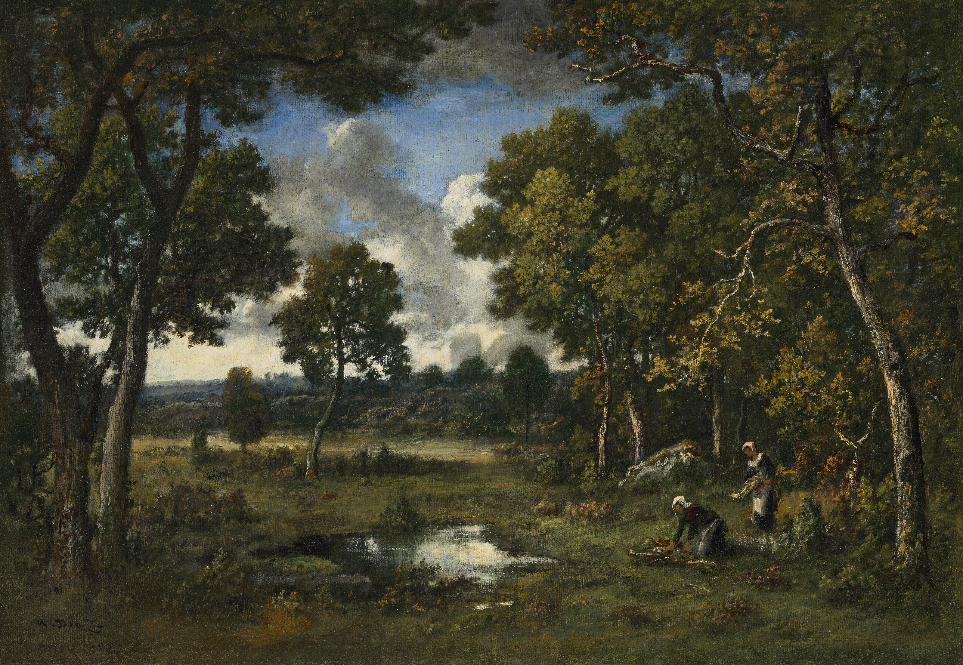 Catalog image of La bas d'apremont, deux bûcheronnes près de deux mares