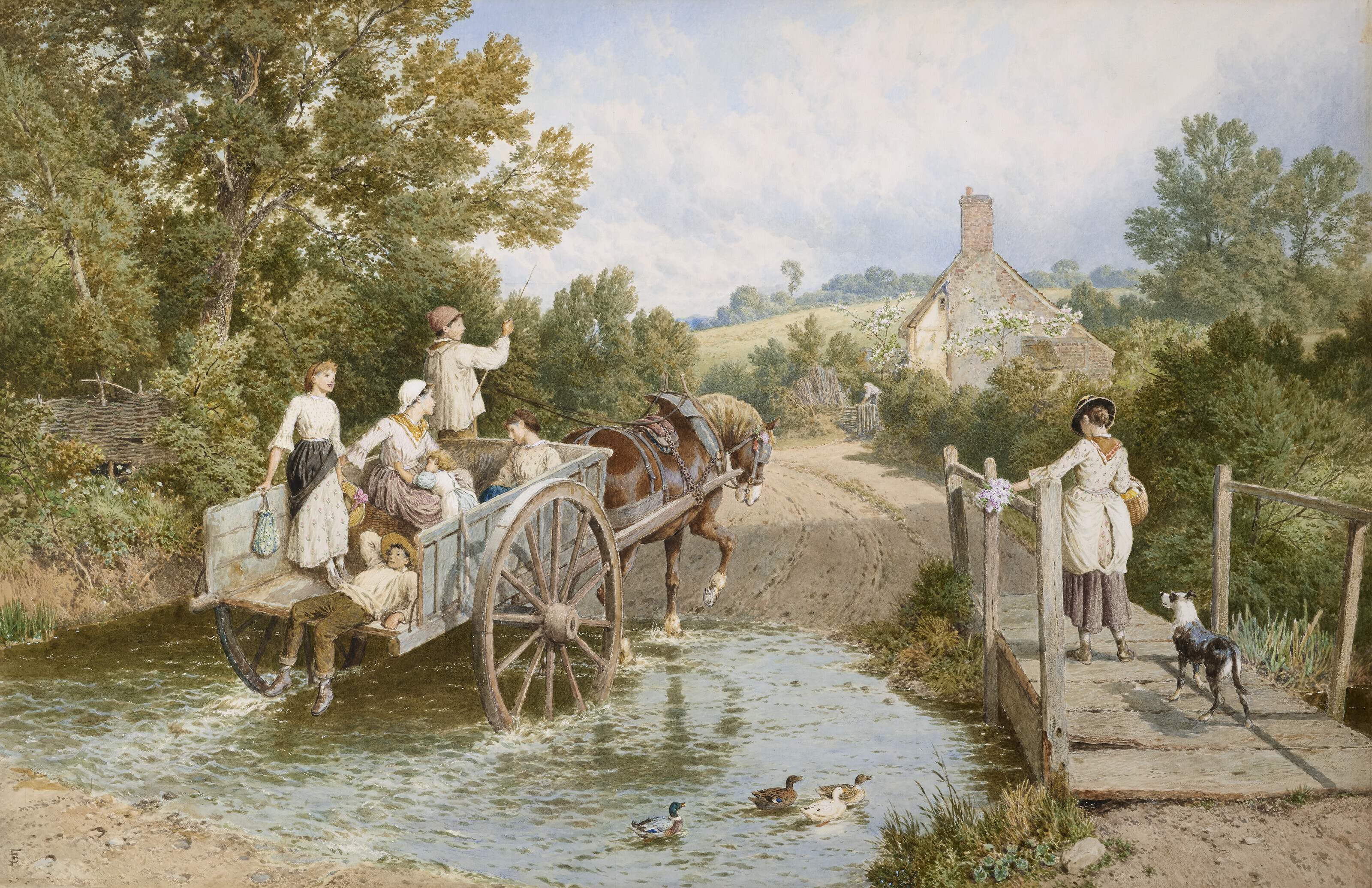 MYLES BIRKET FOSTER, R.W.S. (BRITISH 1825-1899), At the ford