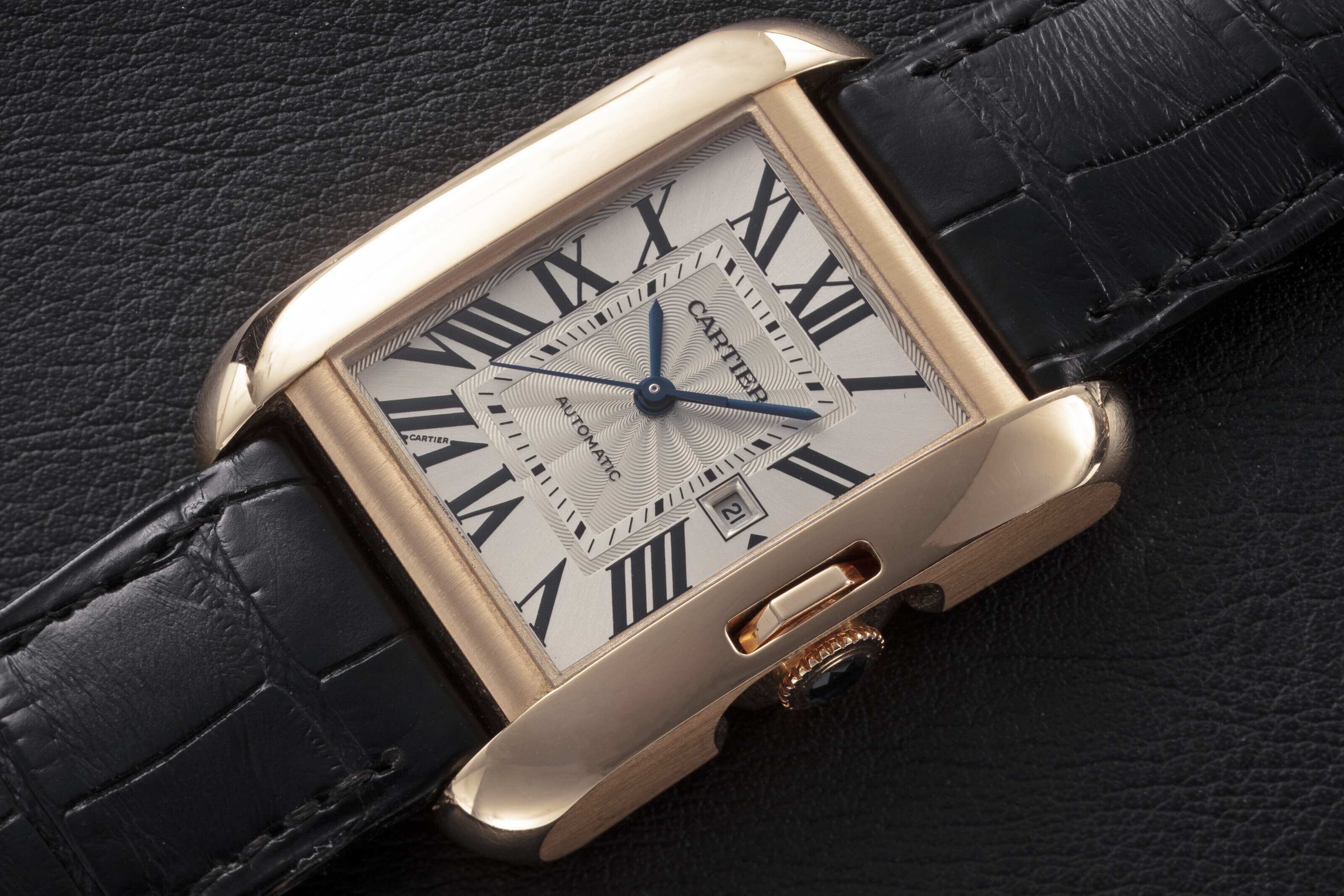 CARTIER TANK ANGLAISE REF. 3508 A GOLD AUTOMATIC WRISTWATCH