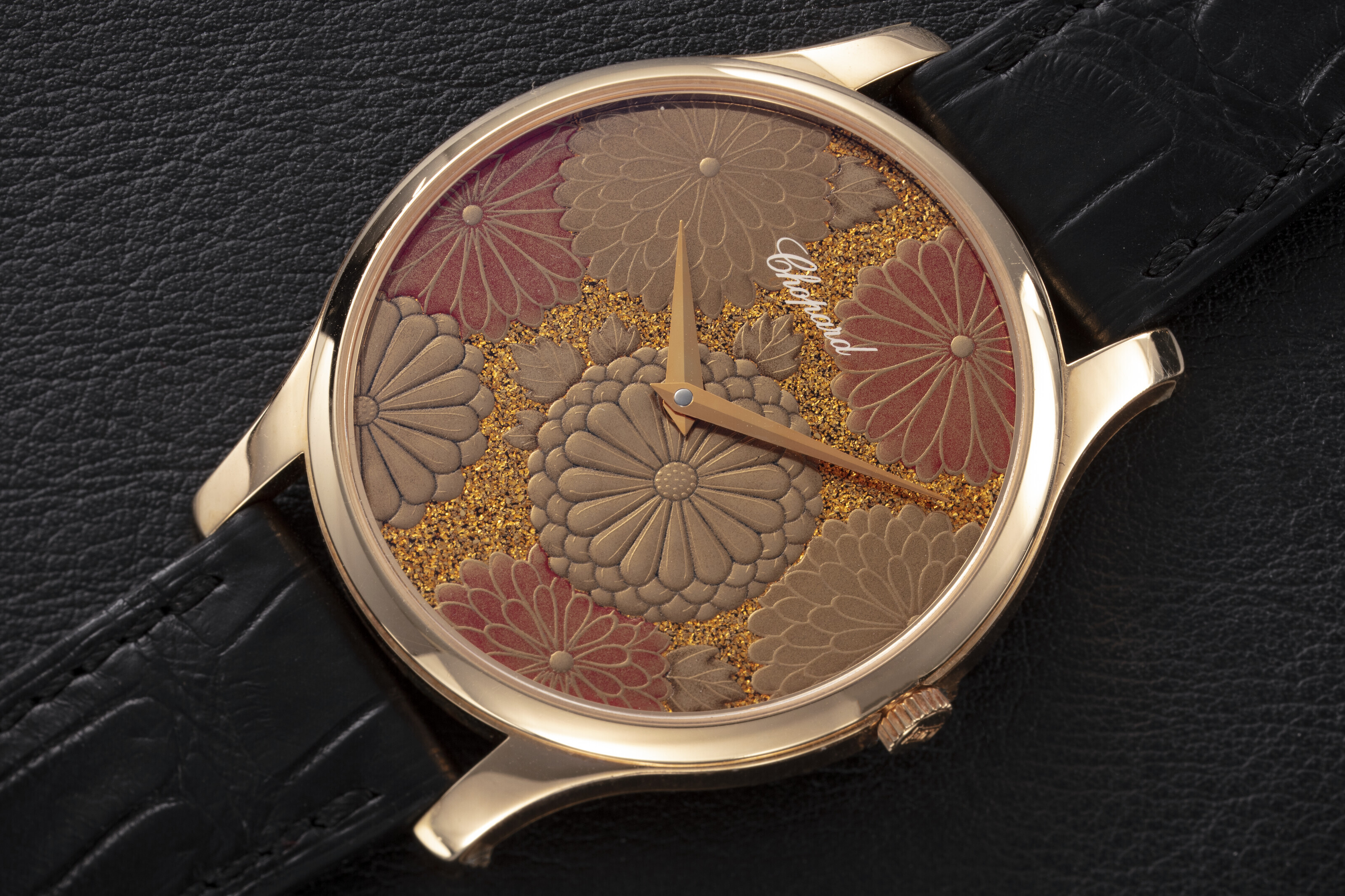 CHOPARD, L.U.C XP URUSHI 'CHRYSANTHEMUM', A GOLD AUTOMATIC WRISTWATCH ...