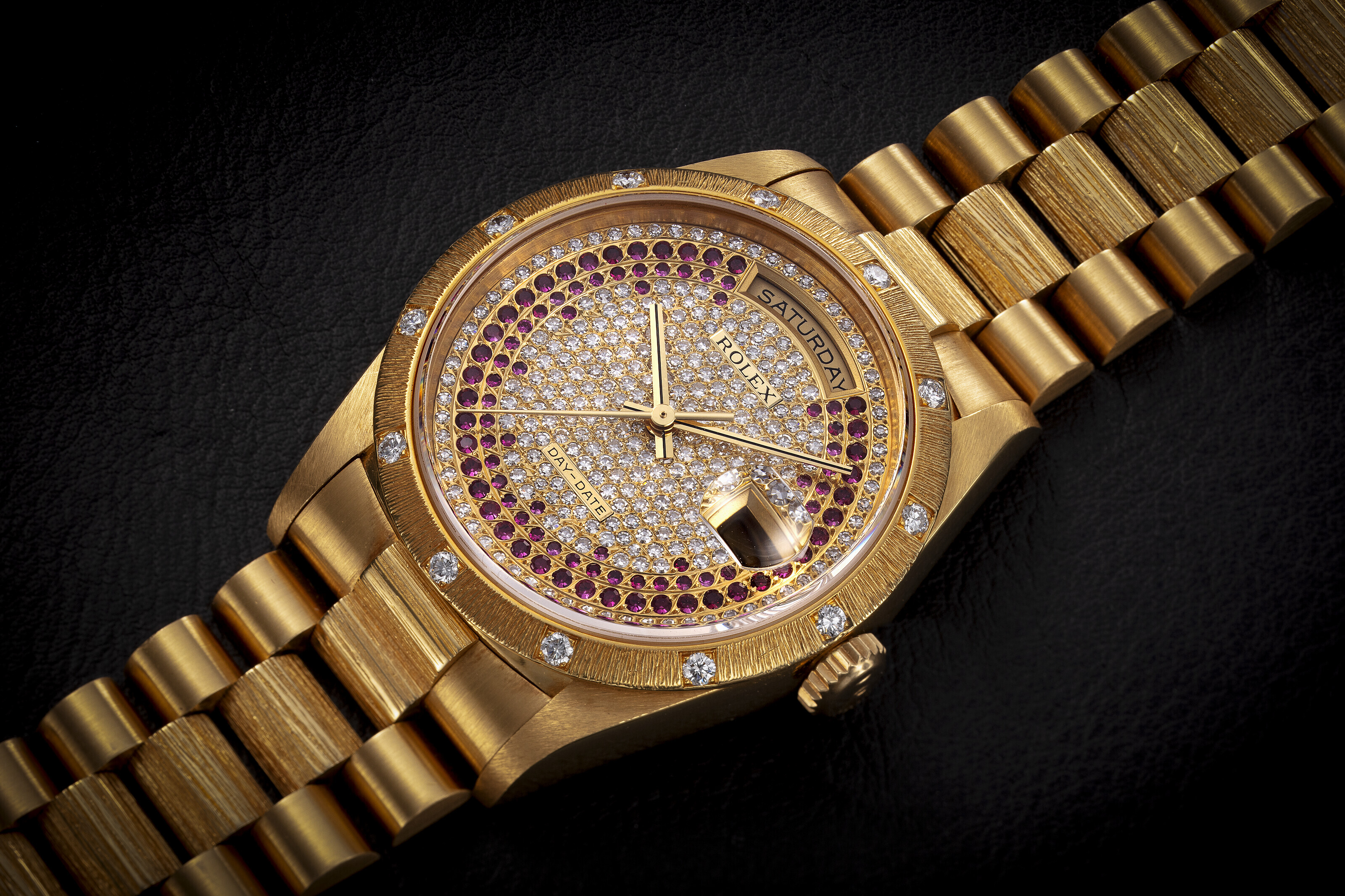 ROLEX, DAY-DATE REF. 18308, A GOLD AND DIAMOND-SET WRISTWATCH WITH ...