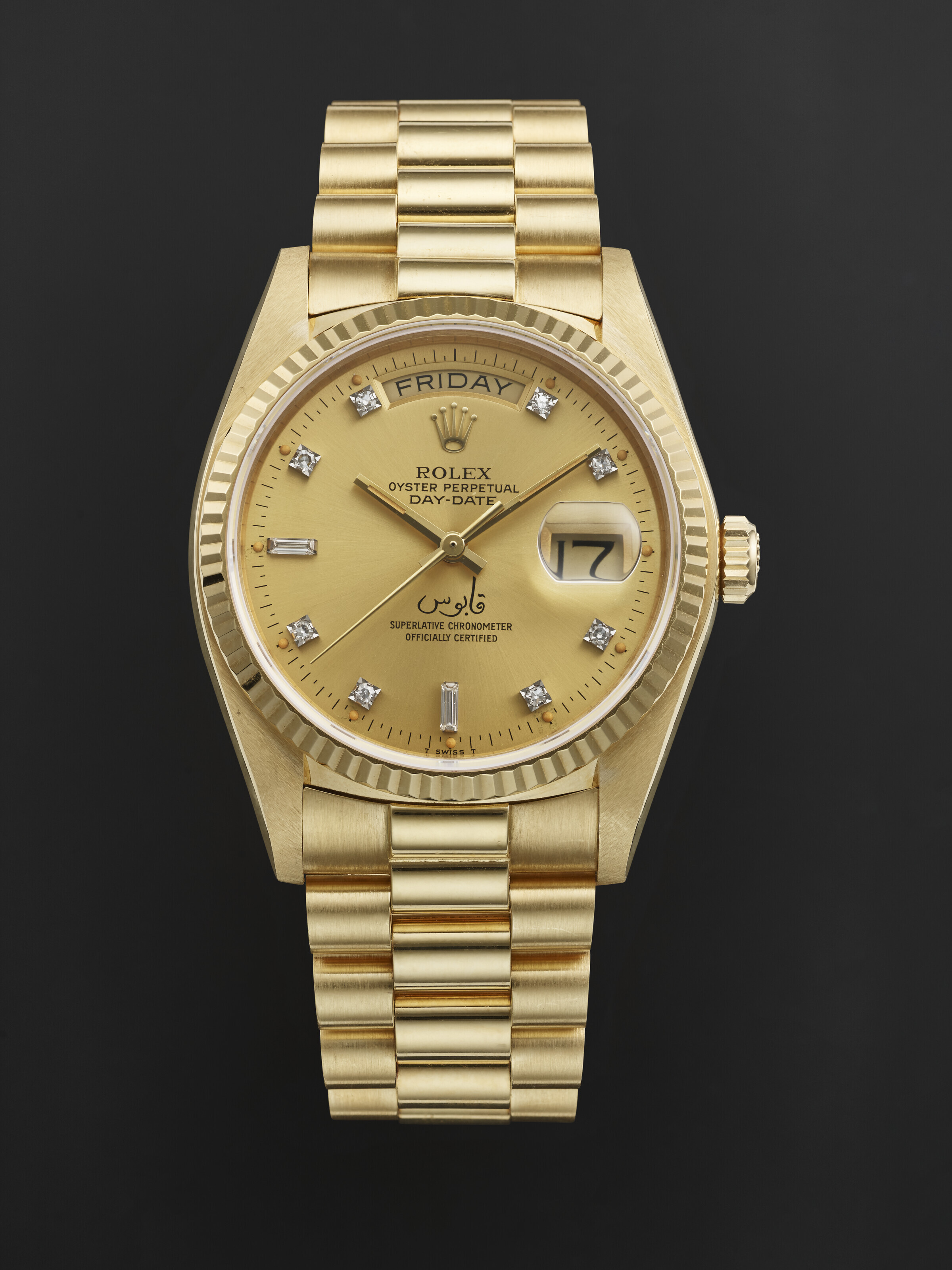 Catalog image of ROLEX, YELLOW GOLD 'DAY-DATE' MADE FOR SULTAN OF OMAN QABOOS BIN SAID AL SAID, …