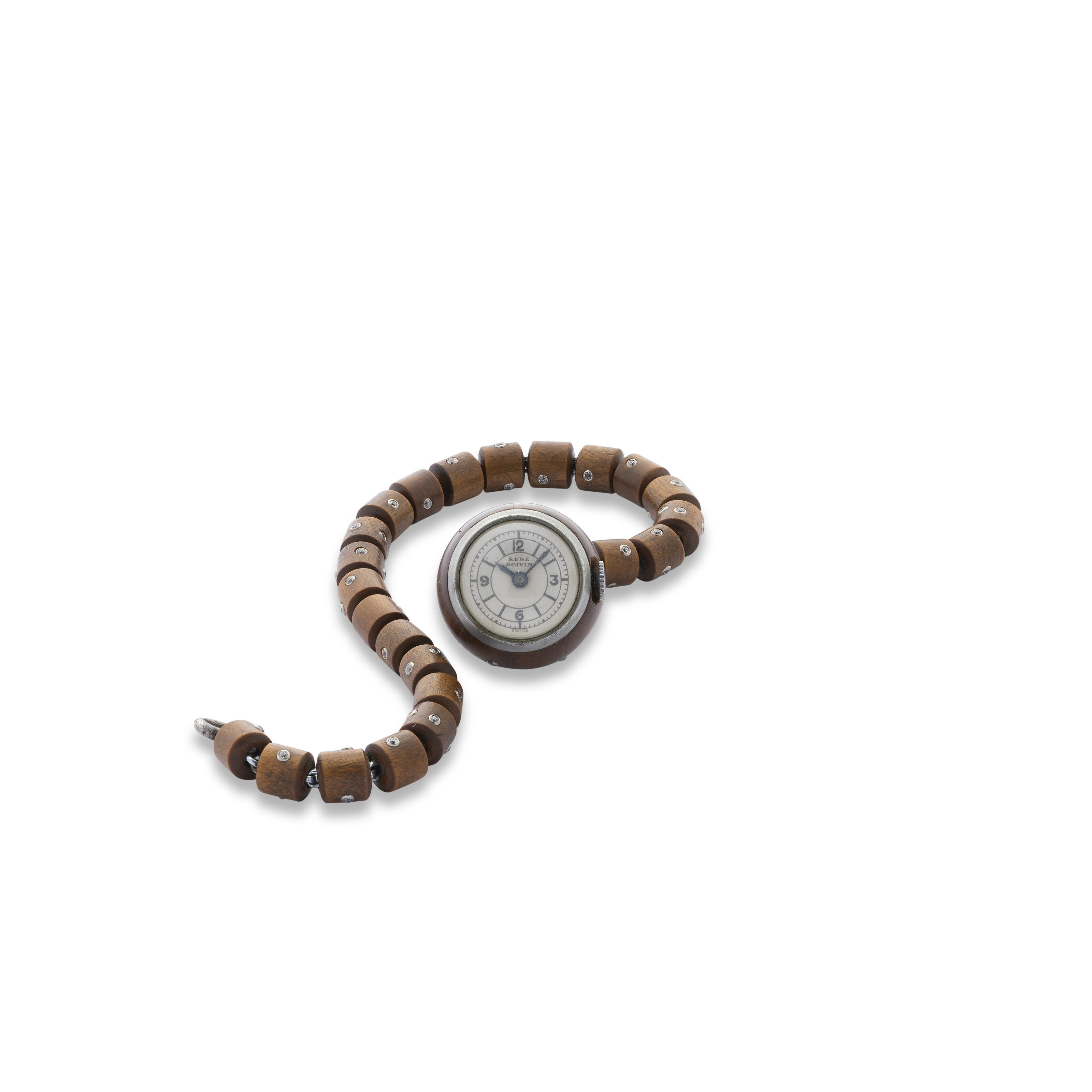 Catalog image of RENÉ BOIVIN WOOD AND DIAMOND WRISTWATCH
