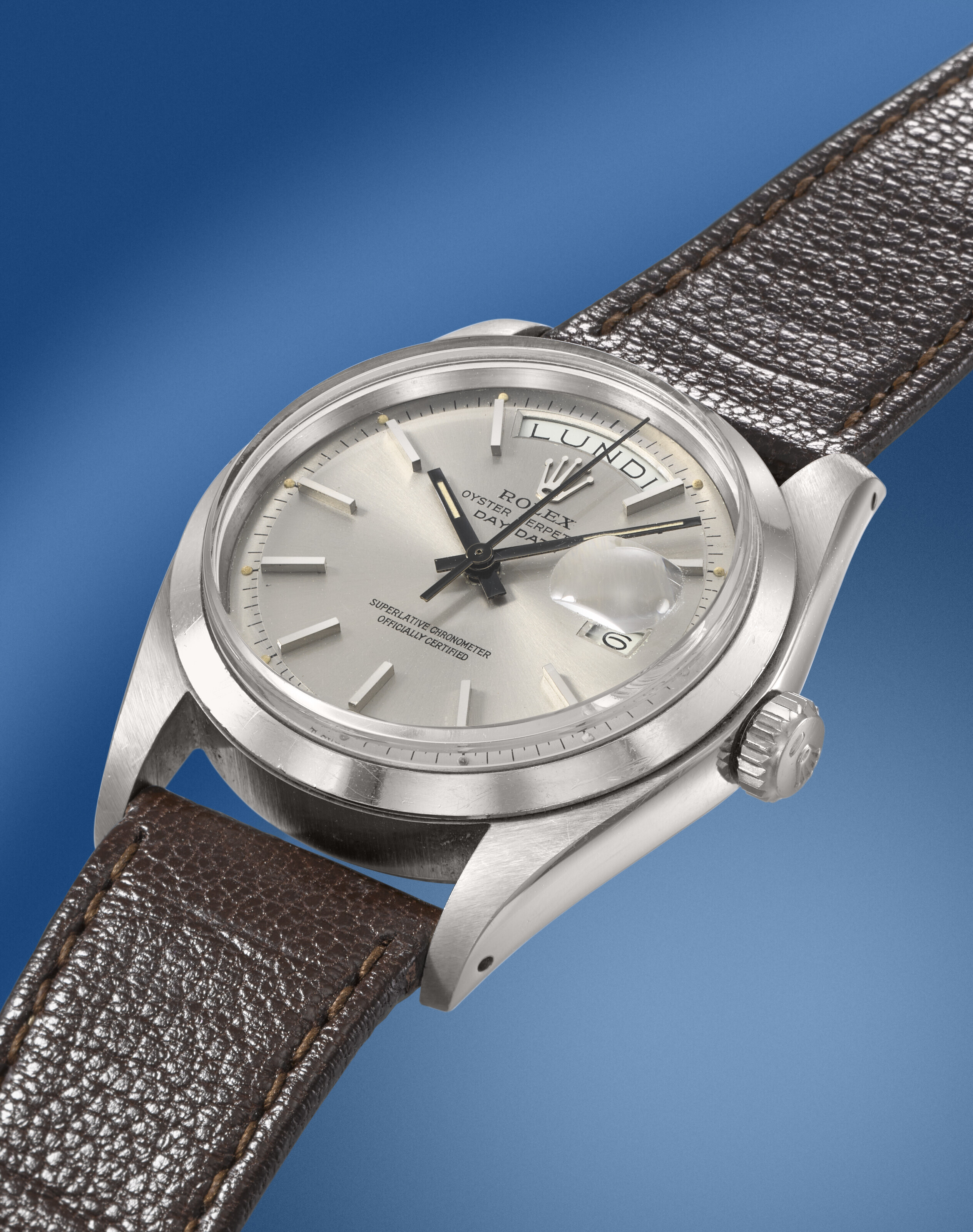 ROLEX. AN EXCEPTIONALLY RARE STAINLESS STEEL PROTOTYPE AUTOMATIC