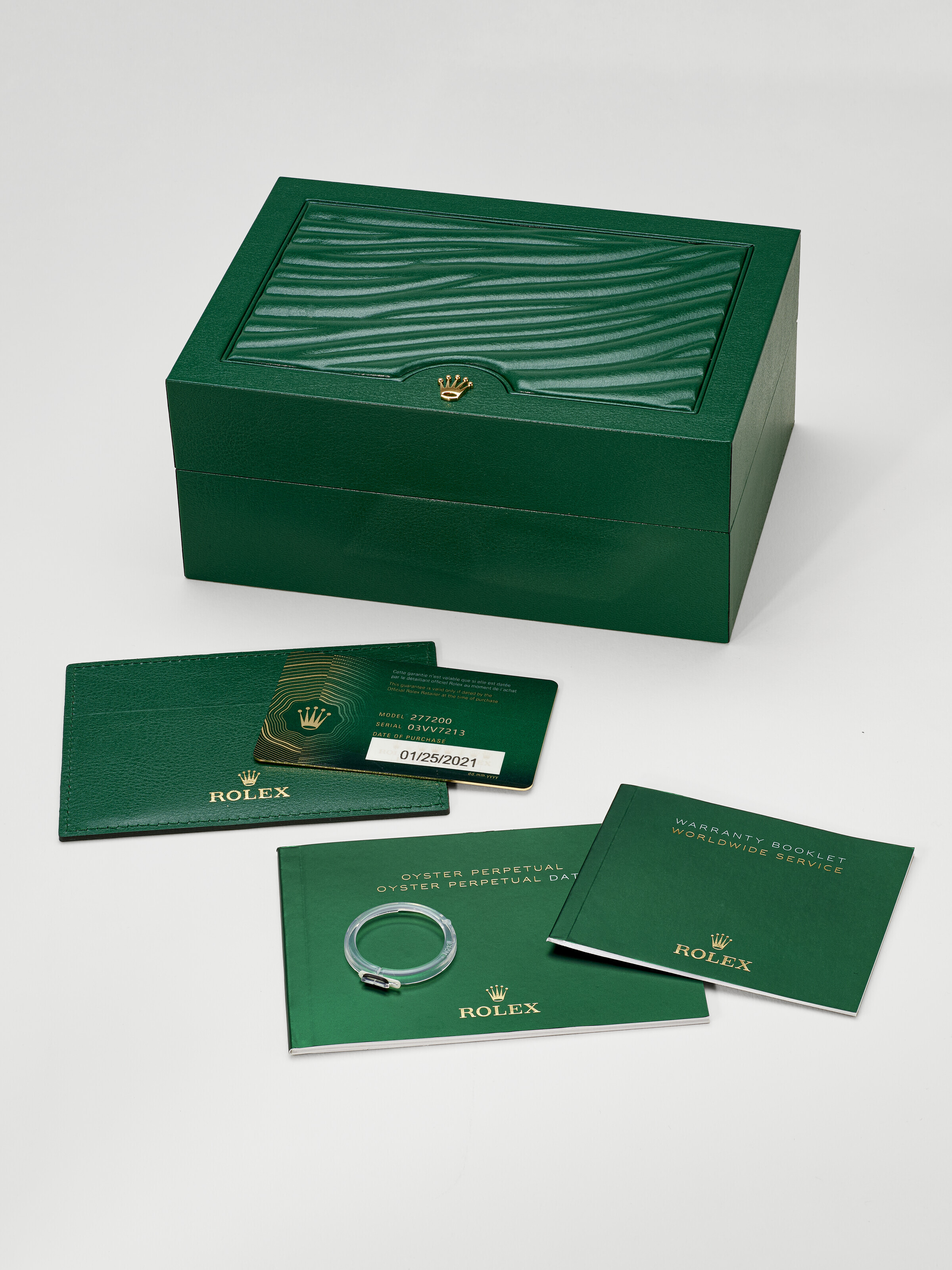 ROLEX, STAINLESS STEEL 'OYSTER PERPETUAL' WITH GREEN DIAL, REF