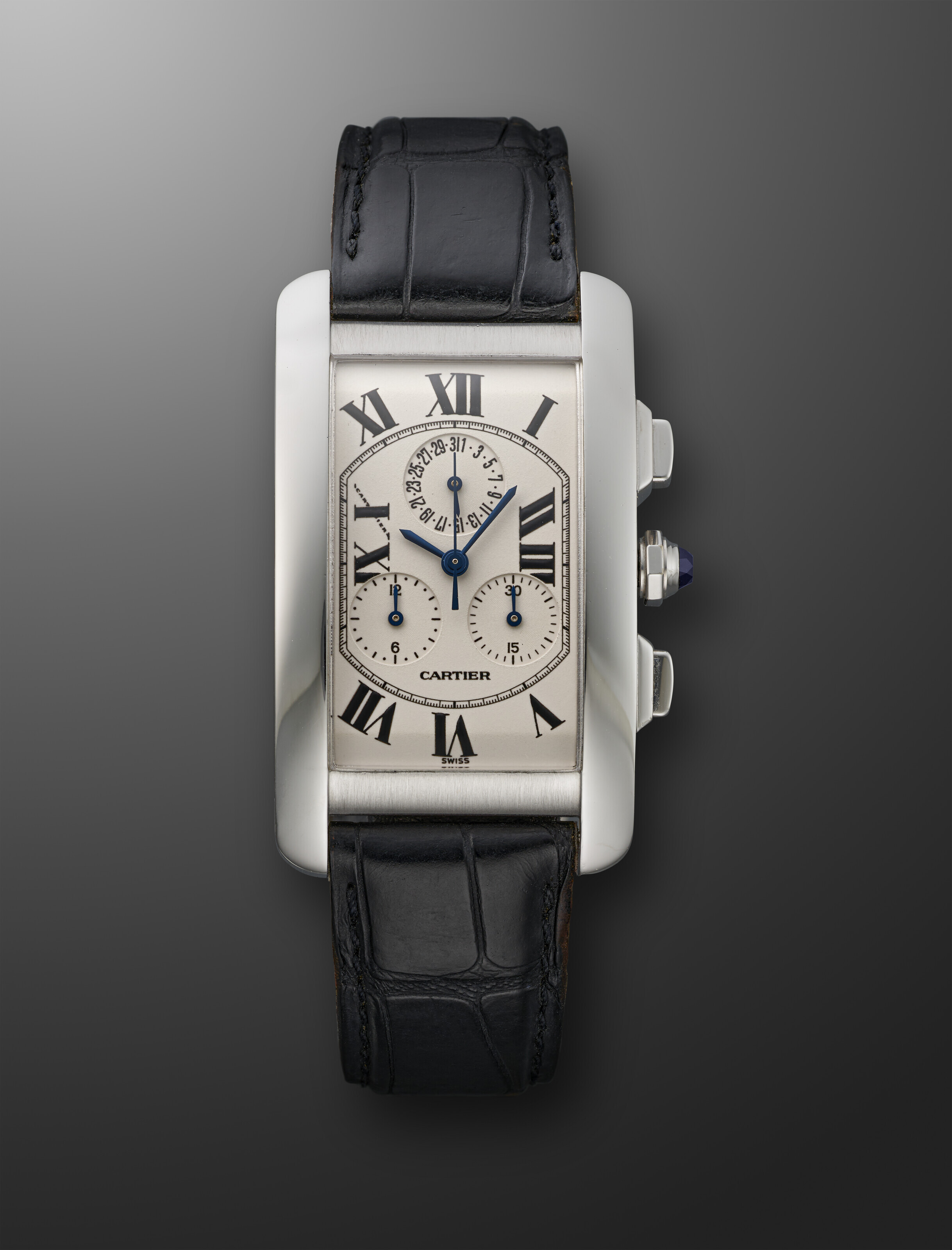 CARTIER, YELLOW GOLD JUMP HOUR 'TANK A VIS', REF. W1534451
