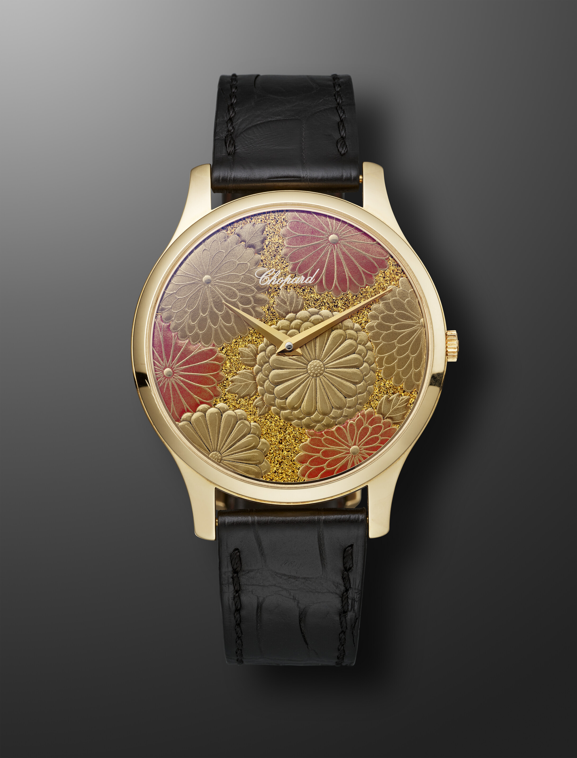 CORUM, YELLOW GOLD JUMP HOUR ENAMEL CHINESE DRAGON, REF. 154.201