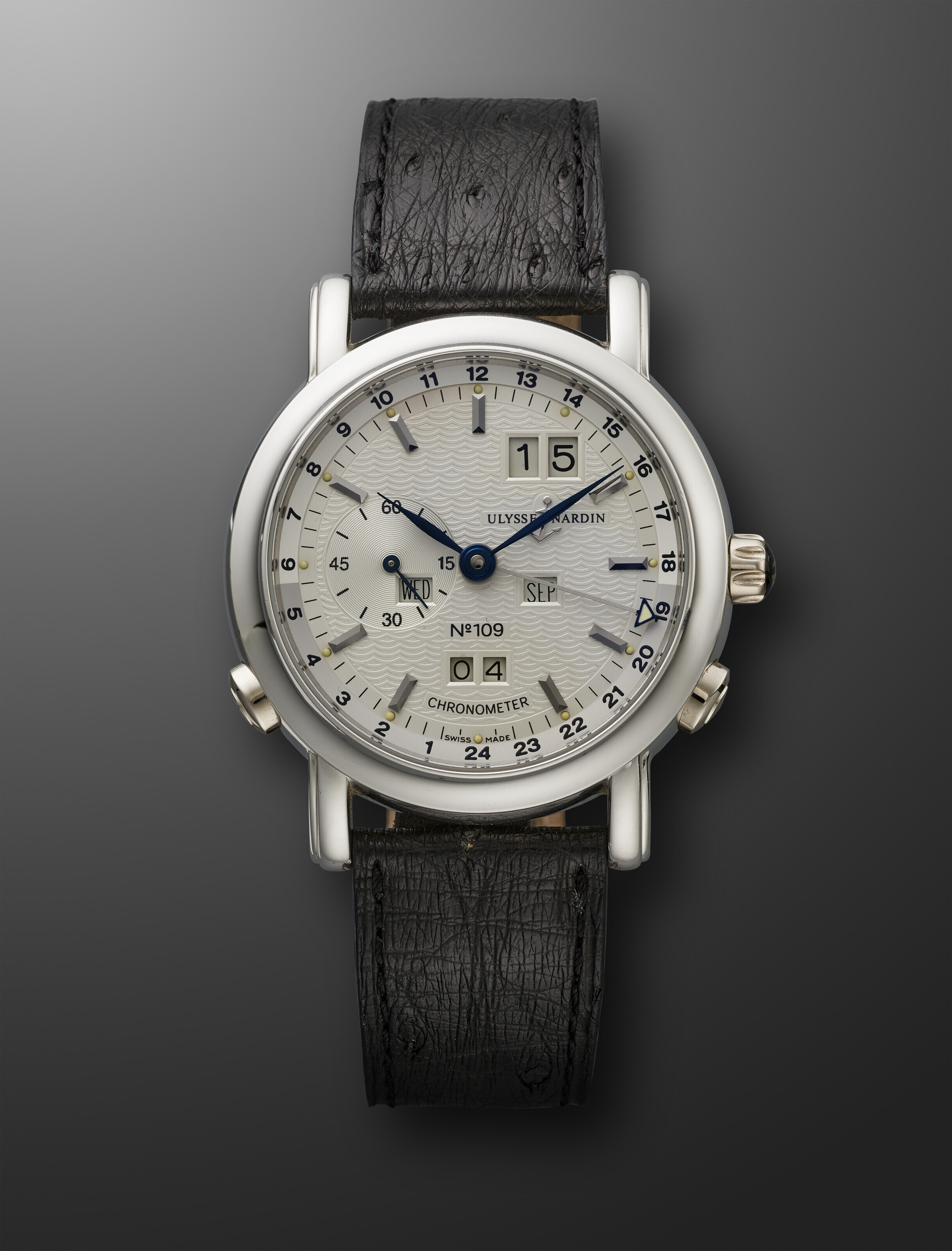 ULYSSE NARDIN, LIMITED EDITION PLATINUM PERPETUAL CALENDAR DUAL TIME
